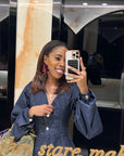 Denim Waistcoat Ballon sleeves