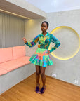 Printed Pleated Skirt