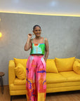 Silk Pleated Pants
