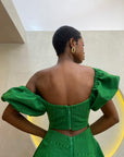Green Aso Oke Dress ( Short )