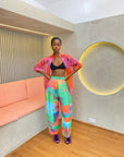 Printed Barrel Pants