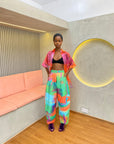 Printed Barrel Pants