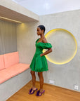 Green Aso Oke Dress ( Short )