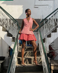 Pink Pleated skirt set