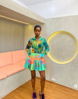 Printed Pleated Skirt