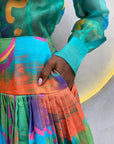 Printed Pleated Skirt