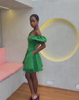 Green Aso Oke Dress ( Short )