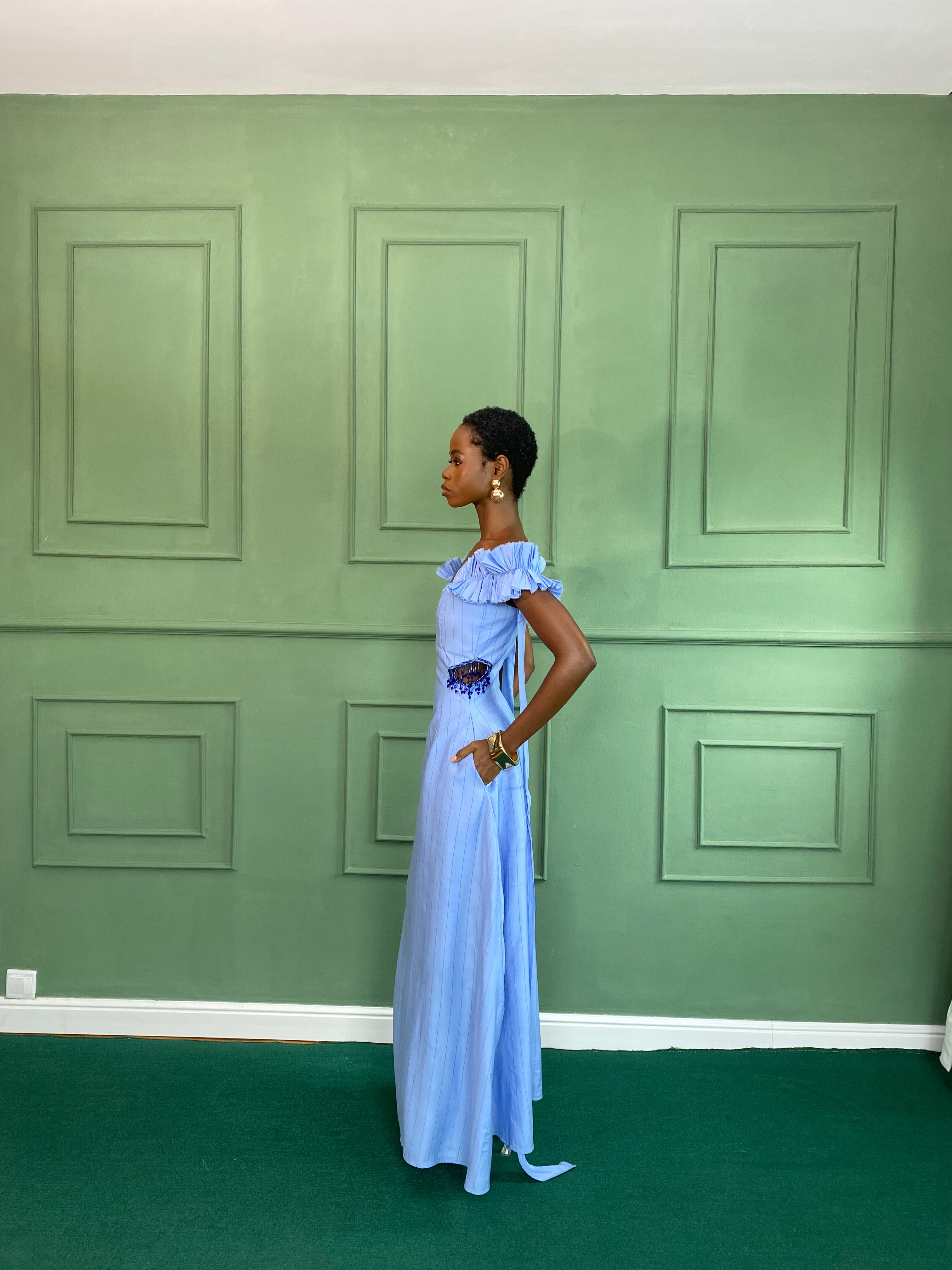 Blue Cut Out Dress