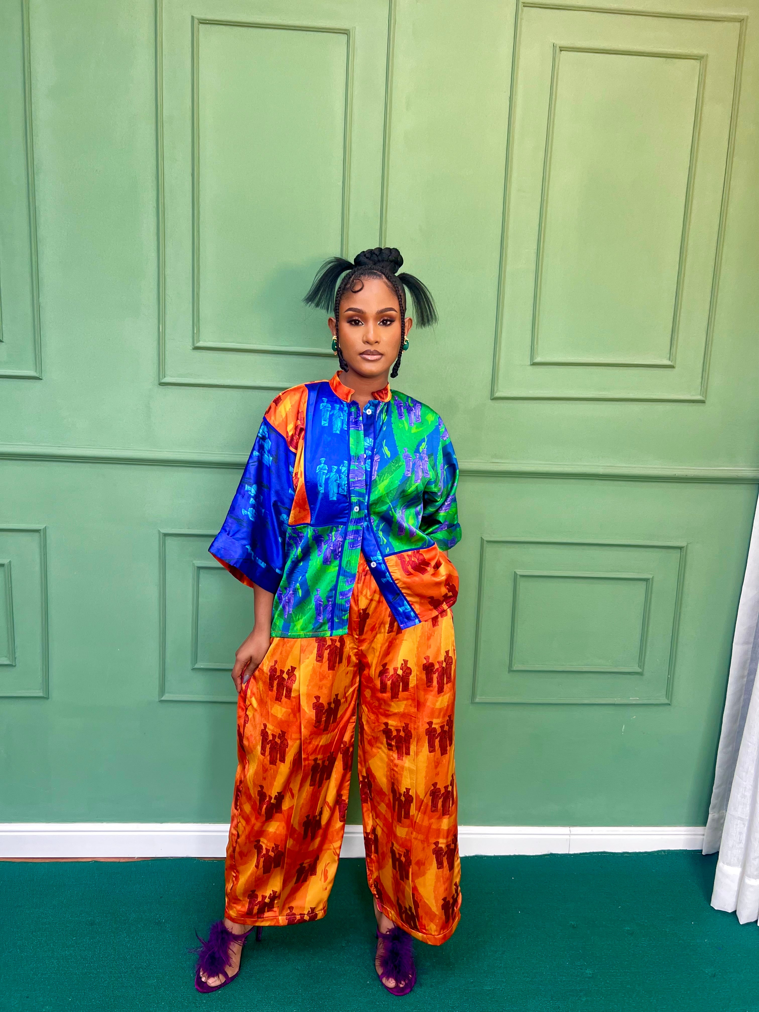 Boxy Silk Structured Set