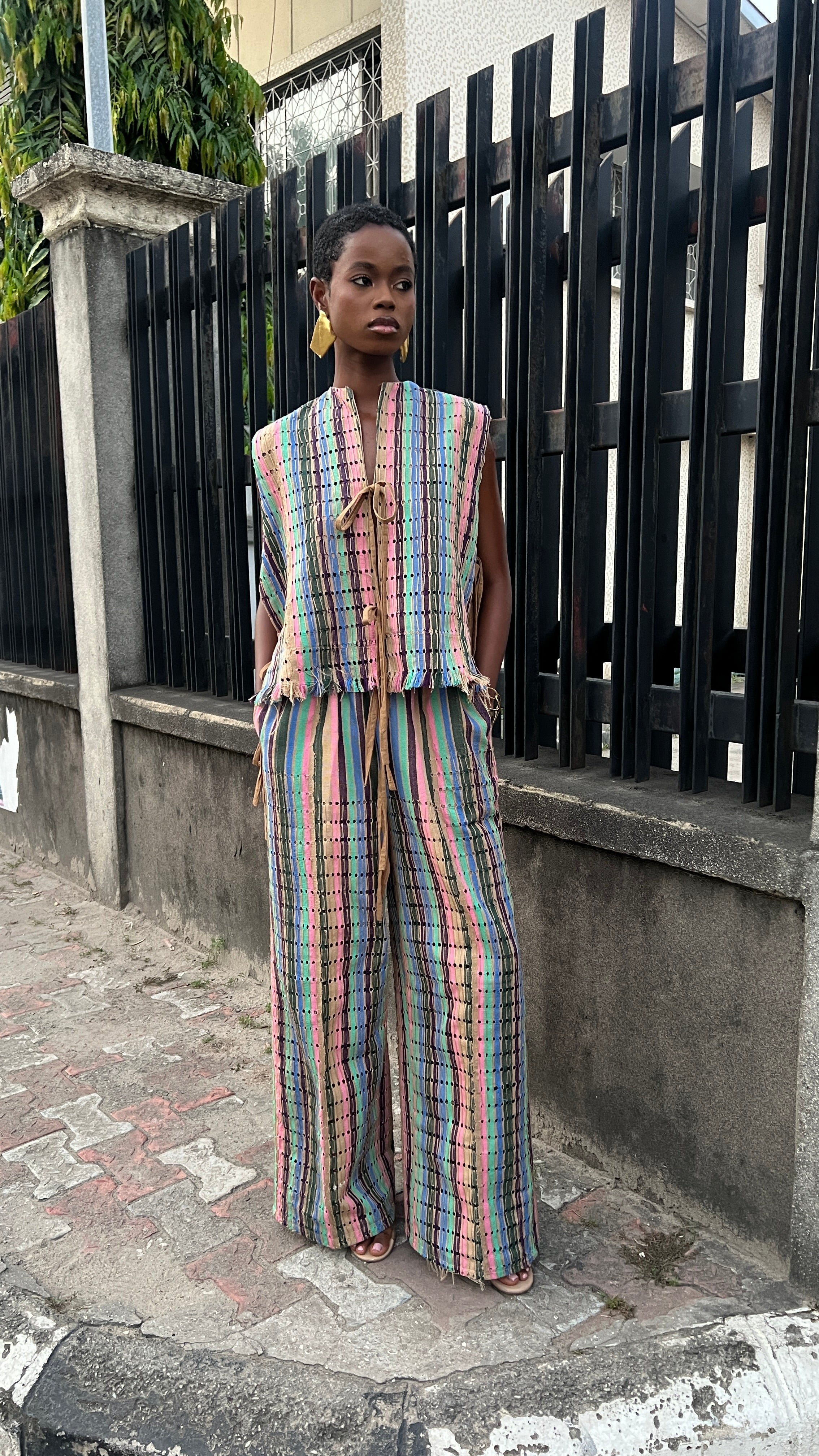 Aso Oke Tie Rope Top