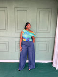 Drop Shoulder Mesh Top