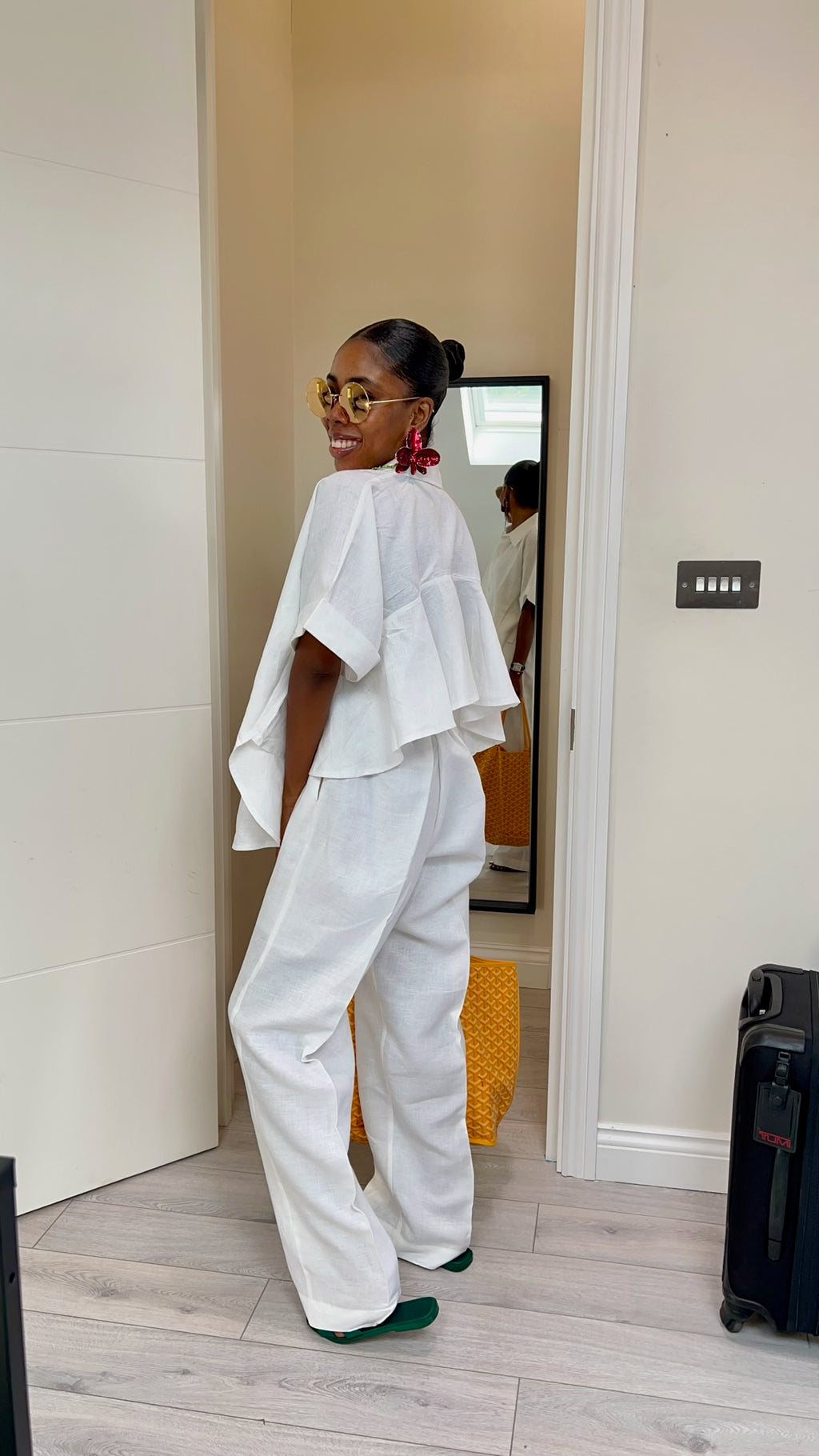 Ruffled Back Pant Set