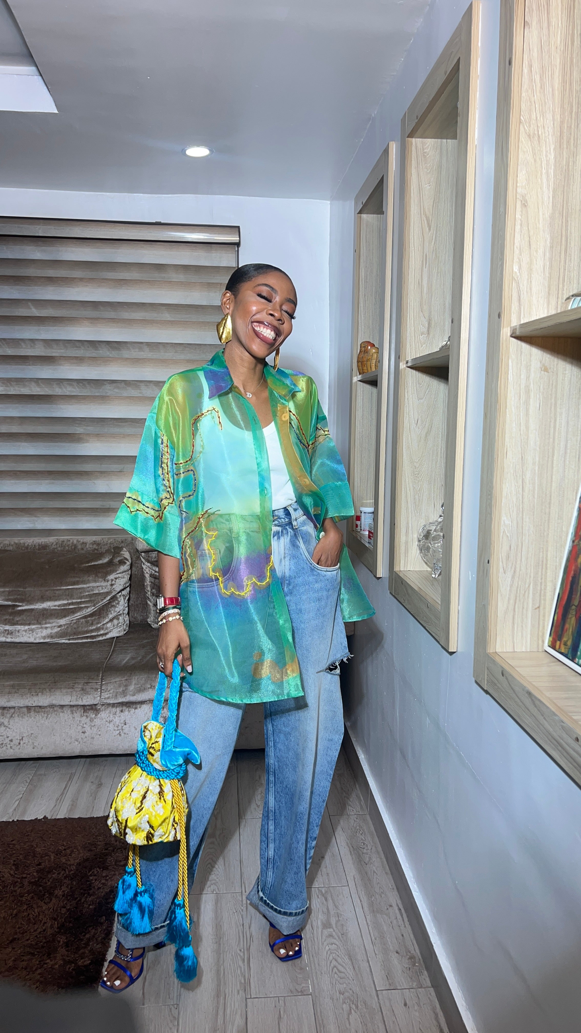 Organza Beaded Shirt