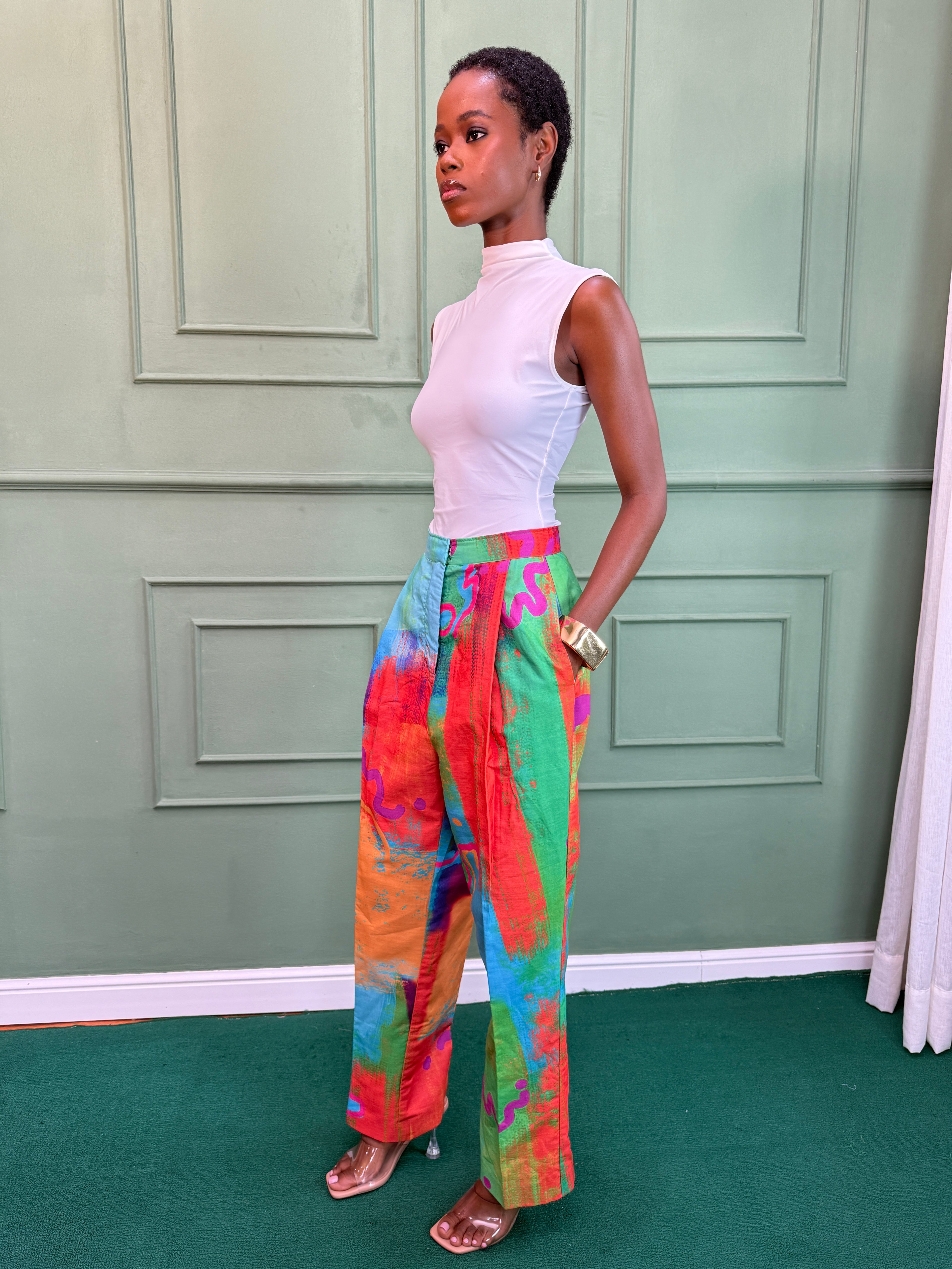 Printed Straight Pants