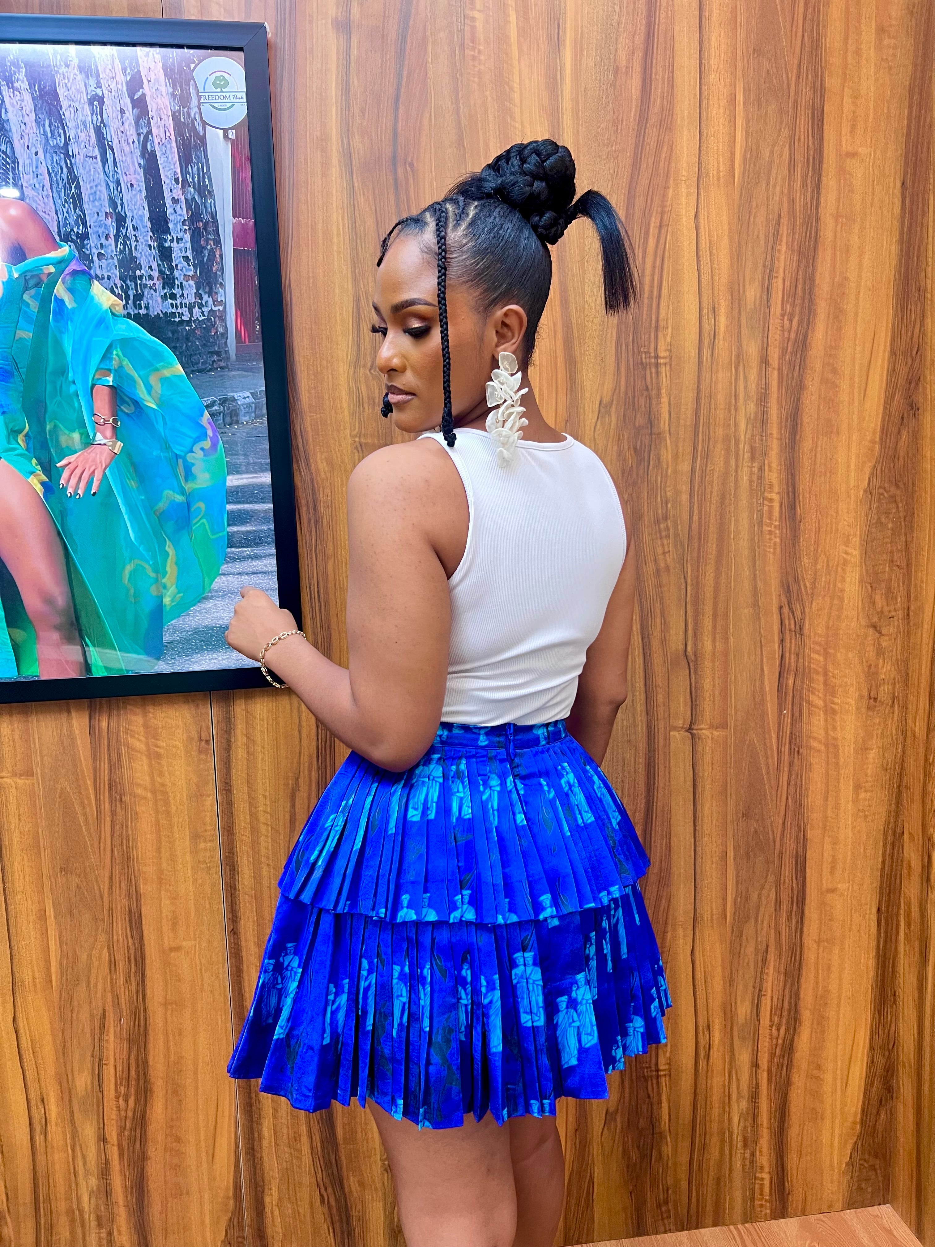 Double Layered Pleated Skirt