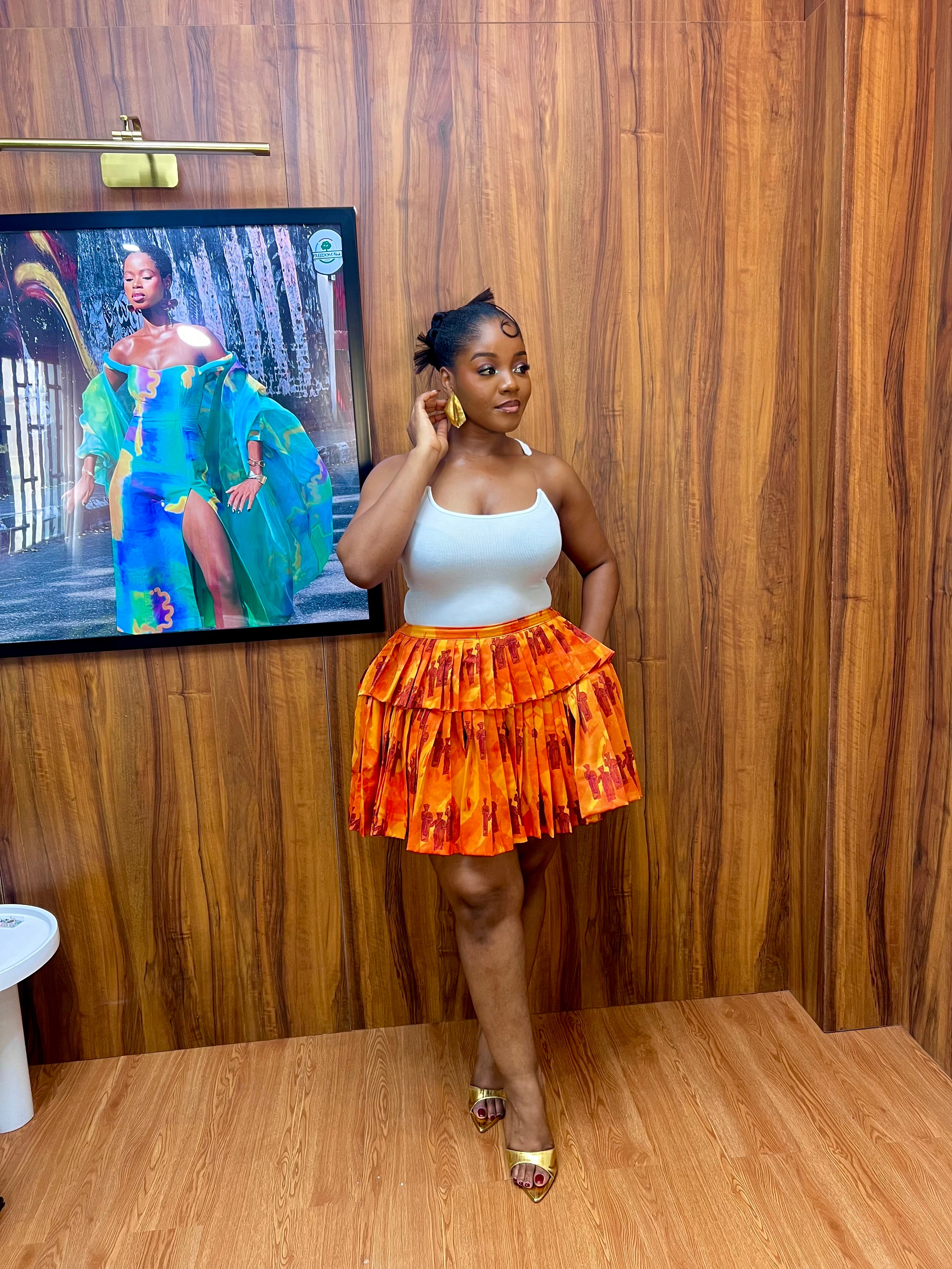 Double Layered Pleated Skirt