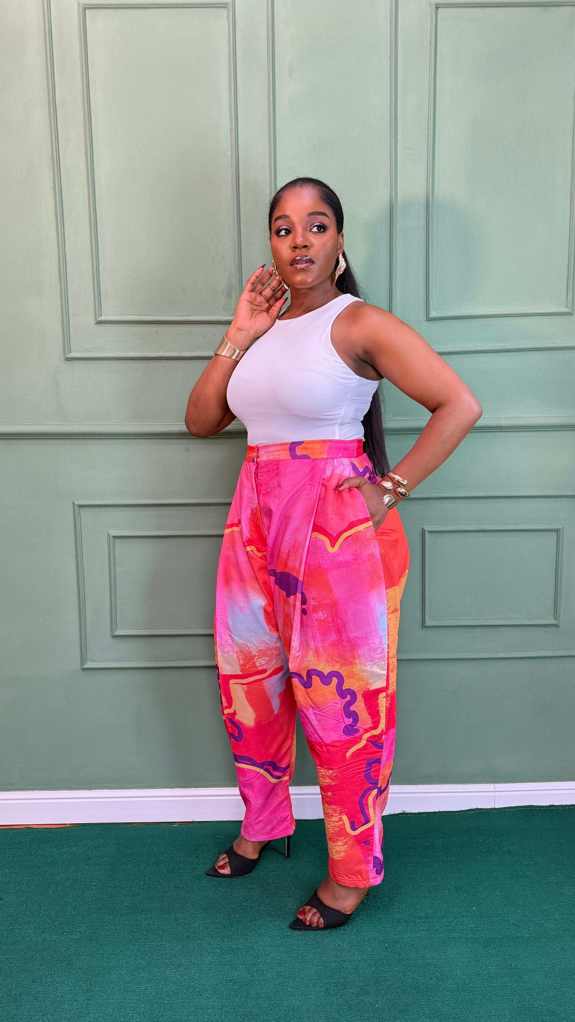 Printed Straight Pants