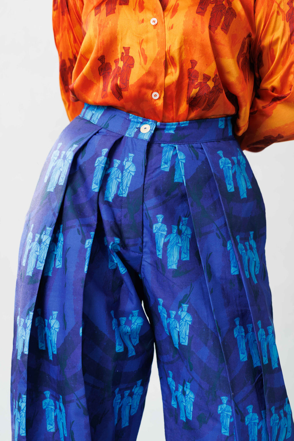 Double-Pleated Barrel Pants