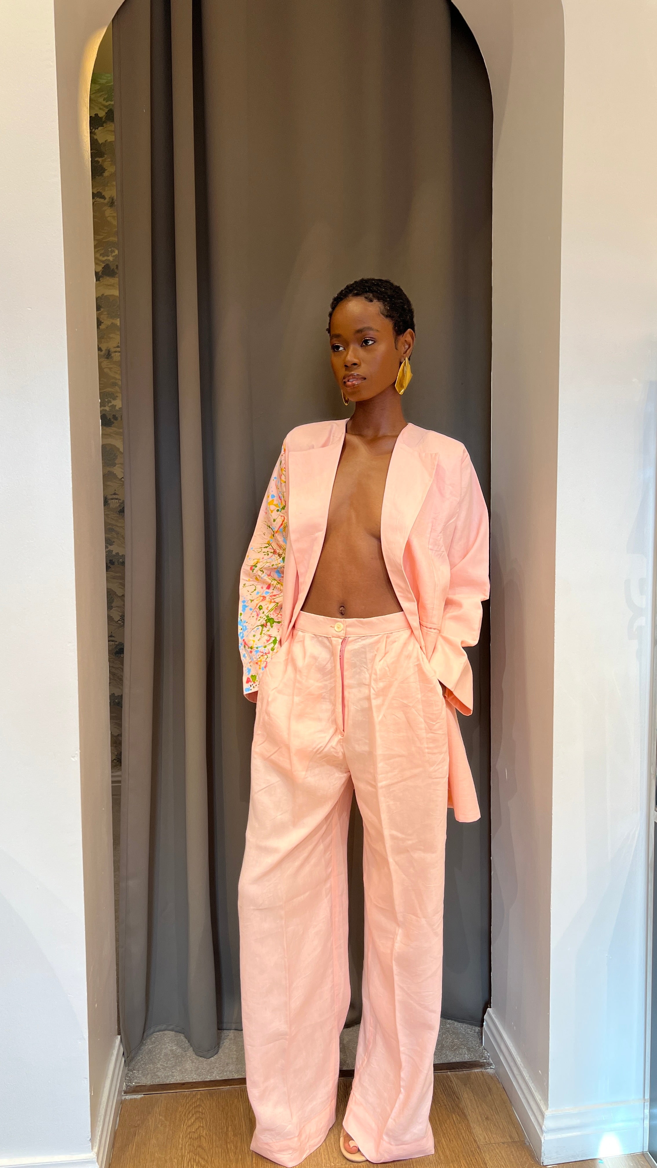 Linen Oversized Blazer Set