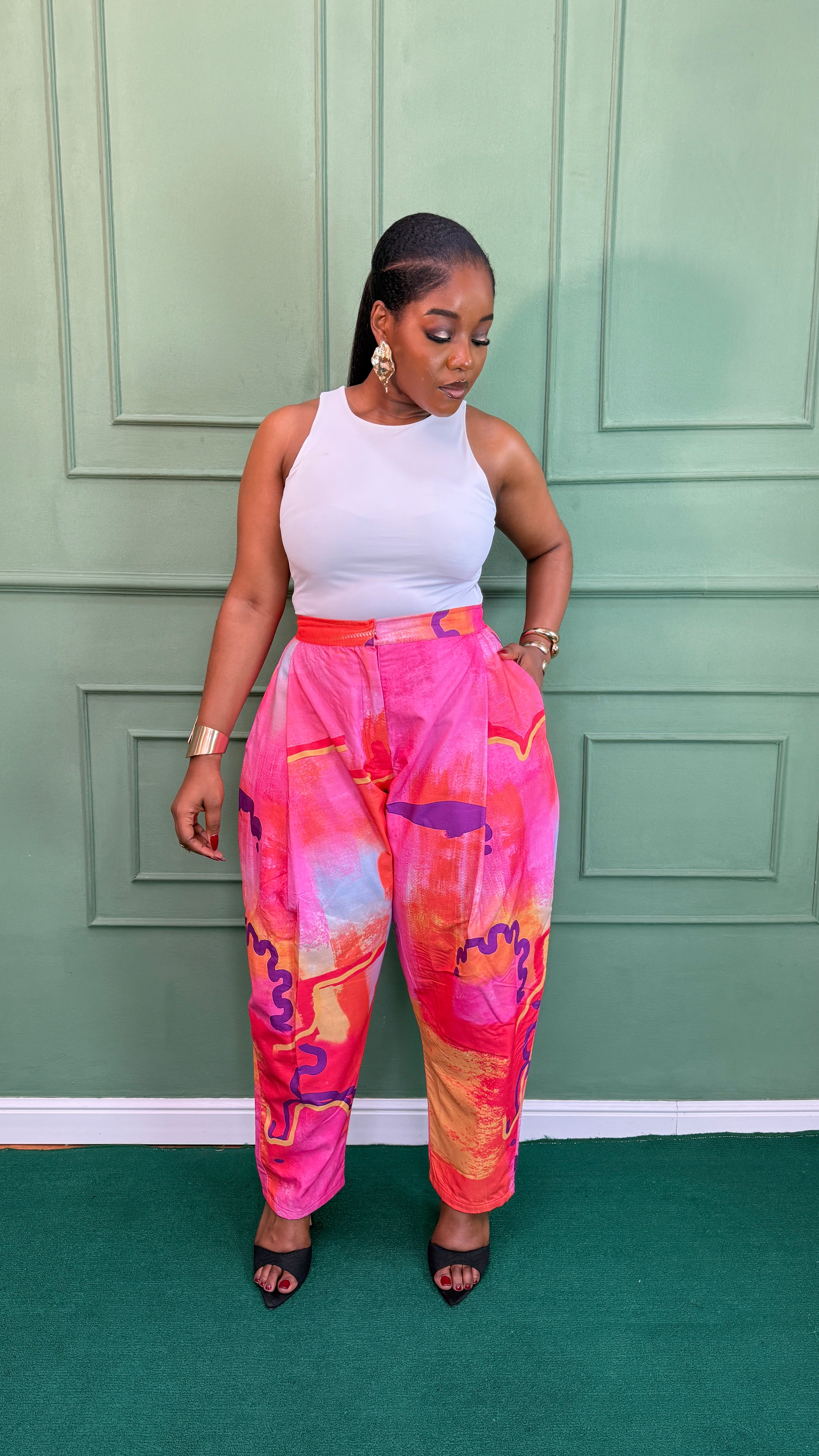 Printed Straight Pants