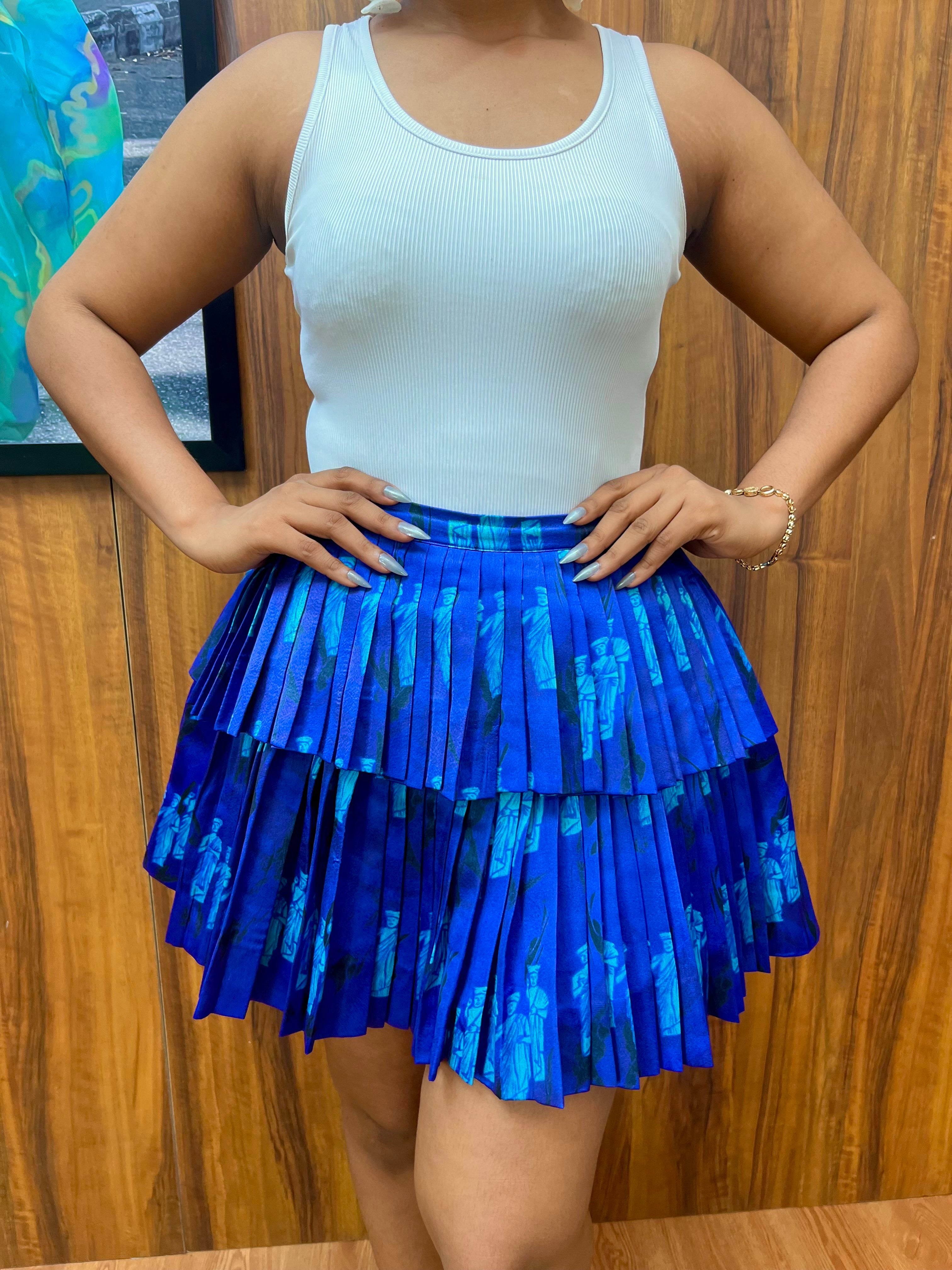 Double Layered Pleated Skirt