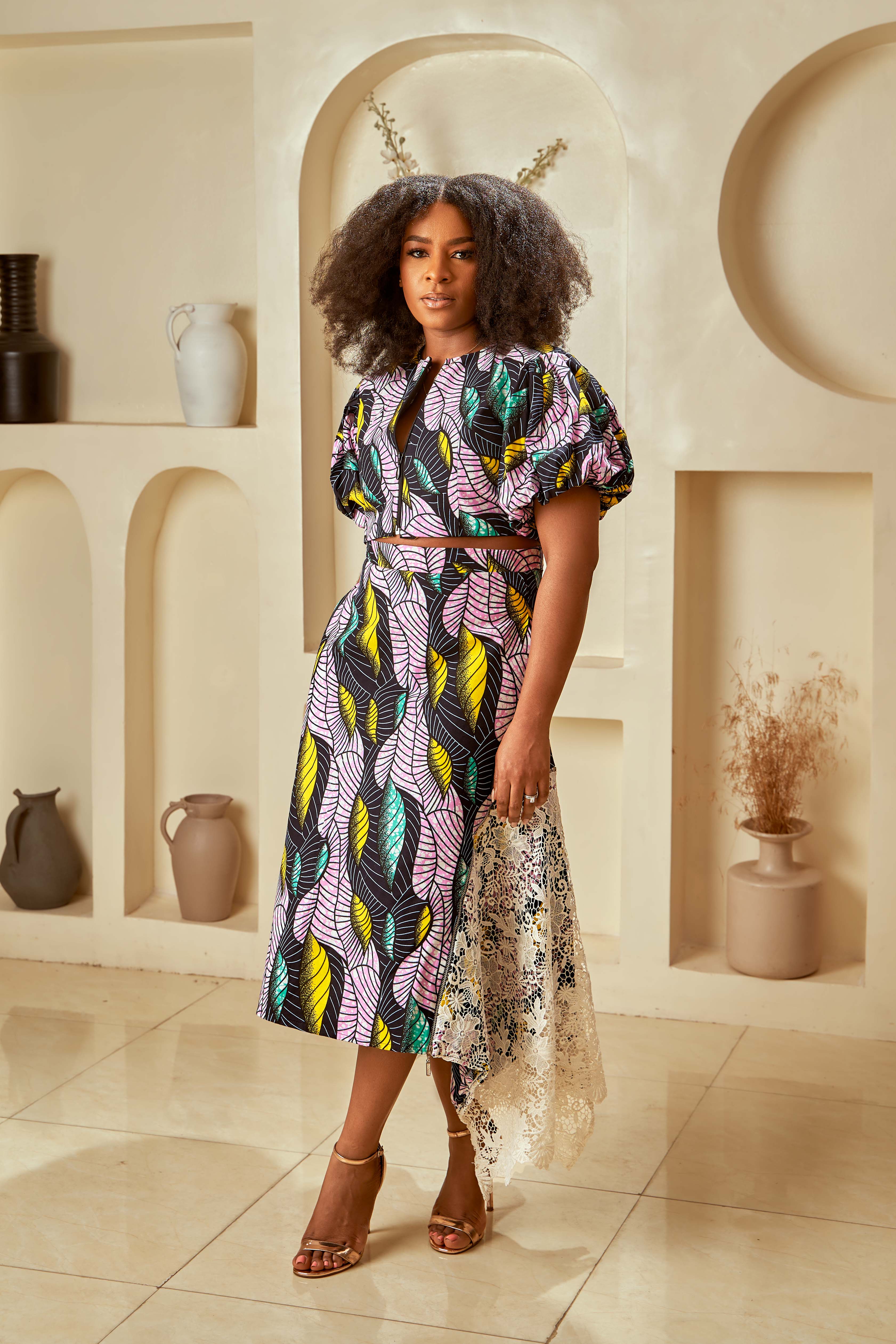 Ankara Zippered Skirt Set