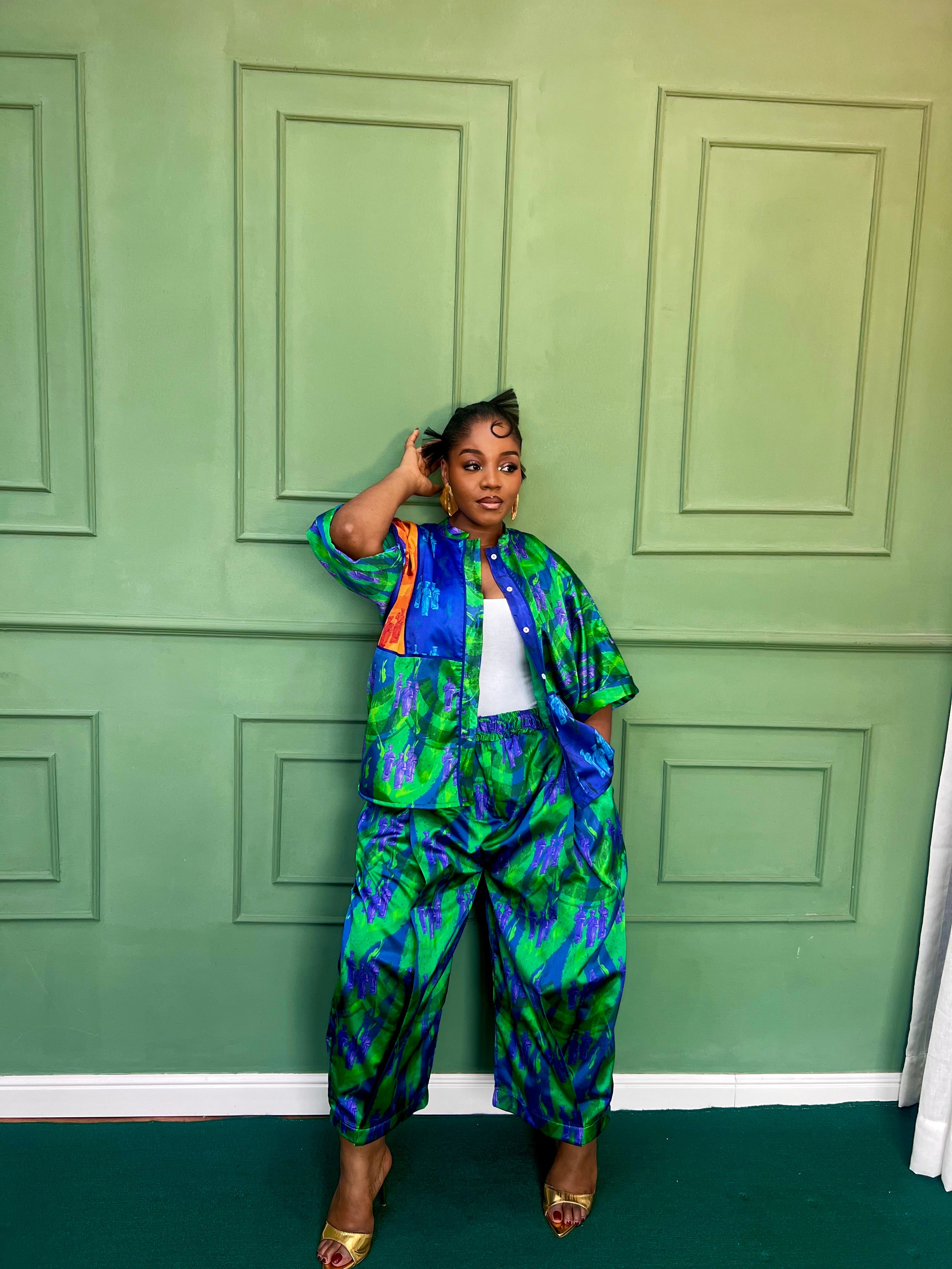 Boxy Silk Structured Set