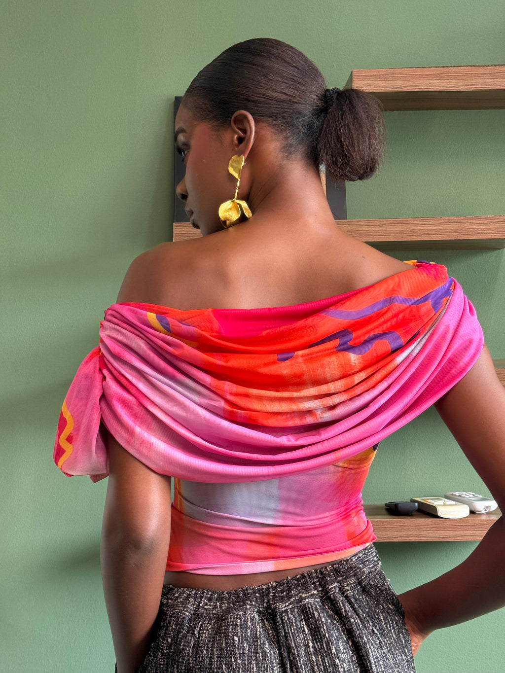 Drop Shoulder Mesh Top