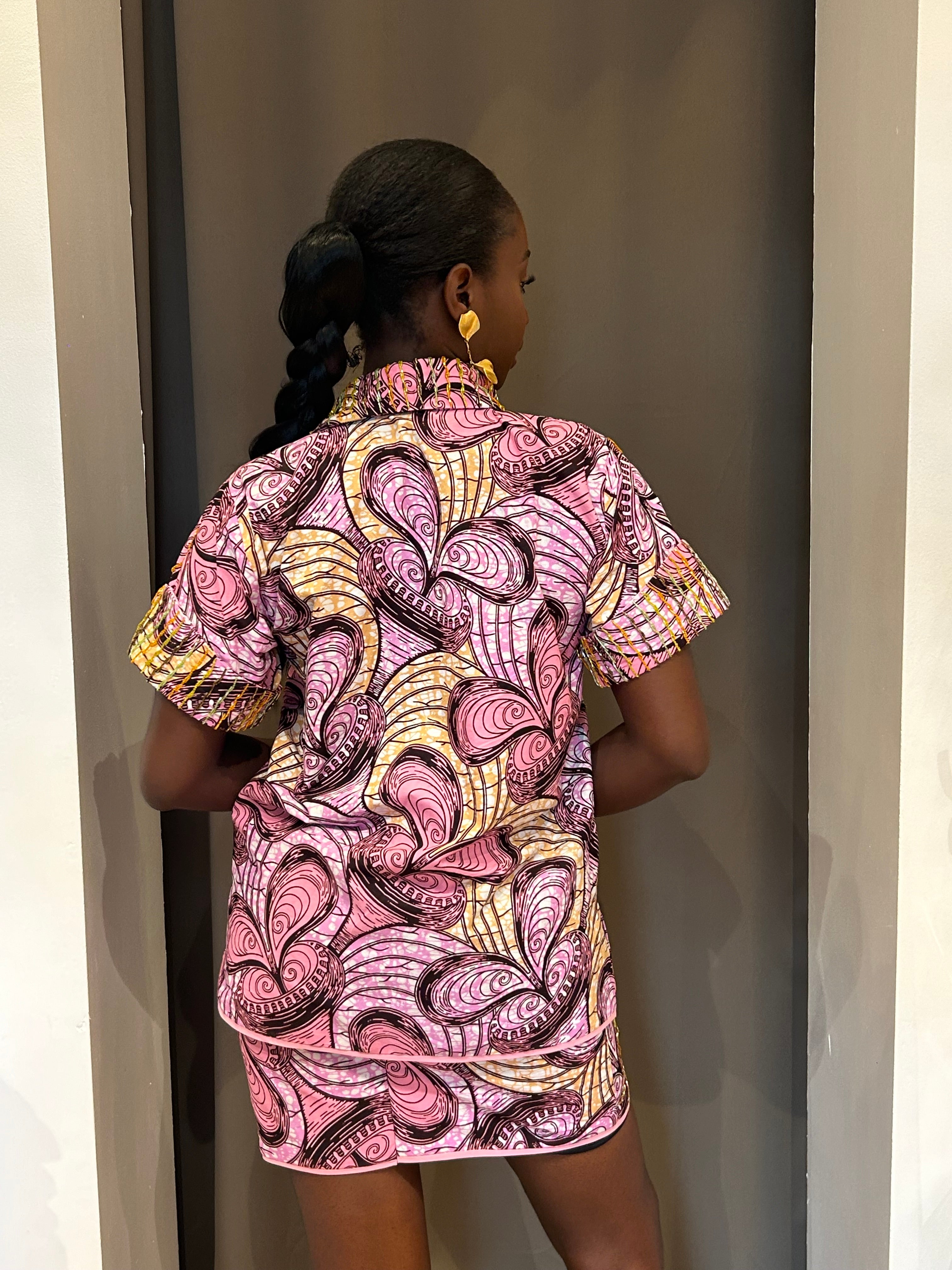 Ankara Beaded Skirt Set