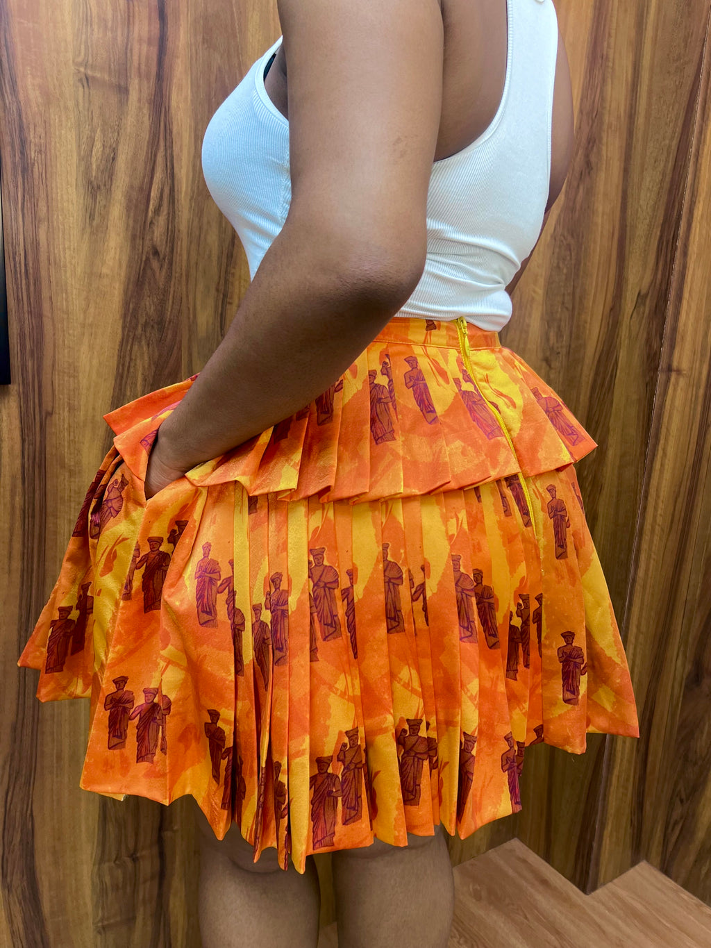 Double Layered Pleated Skirt