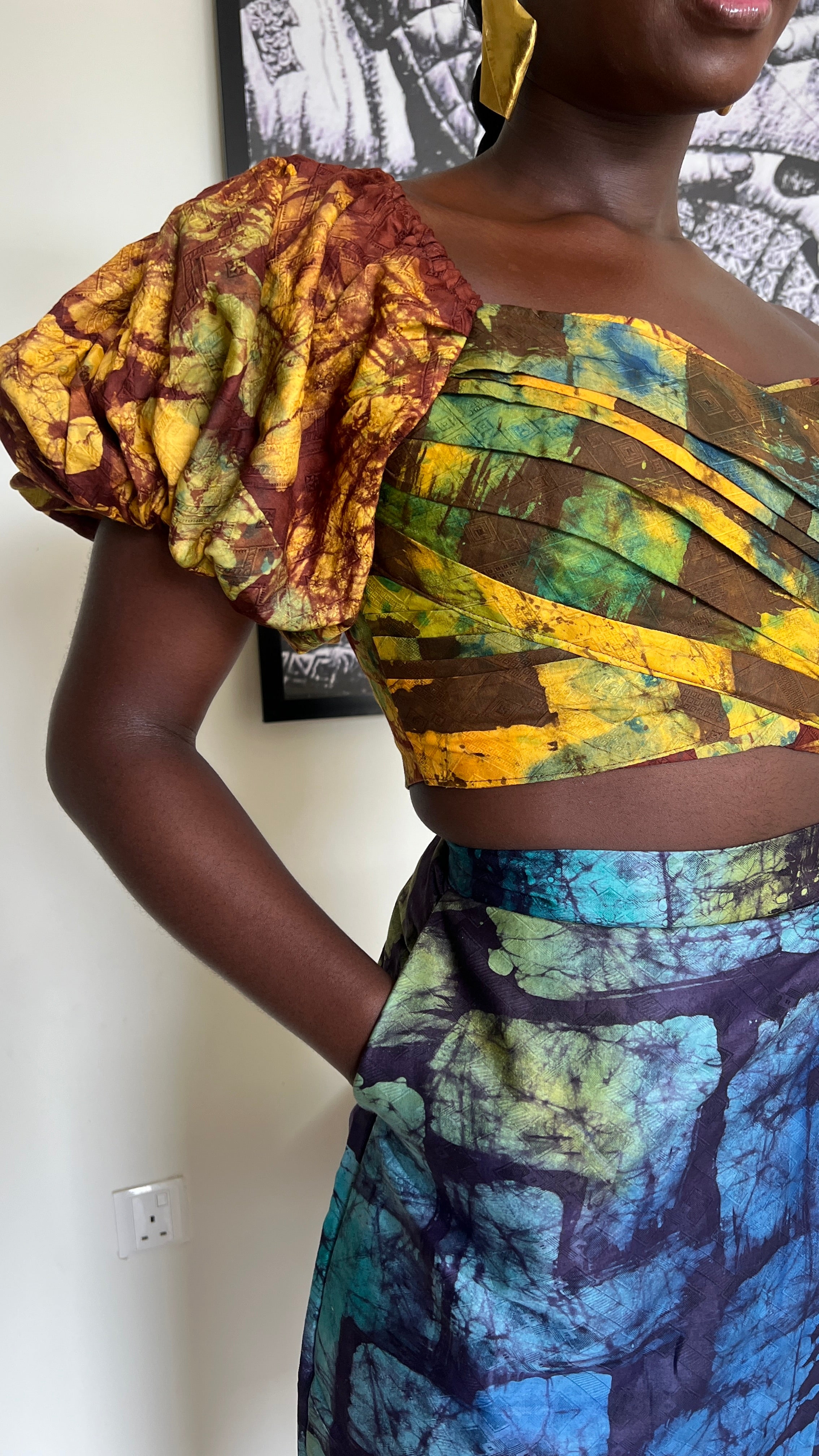 Adire Wrap Skirt Set