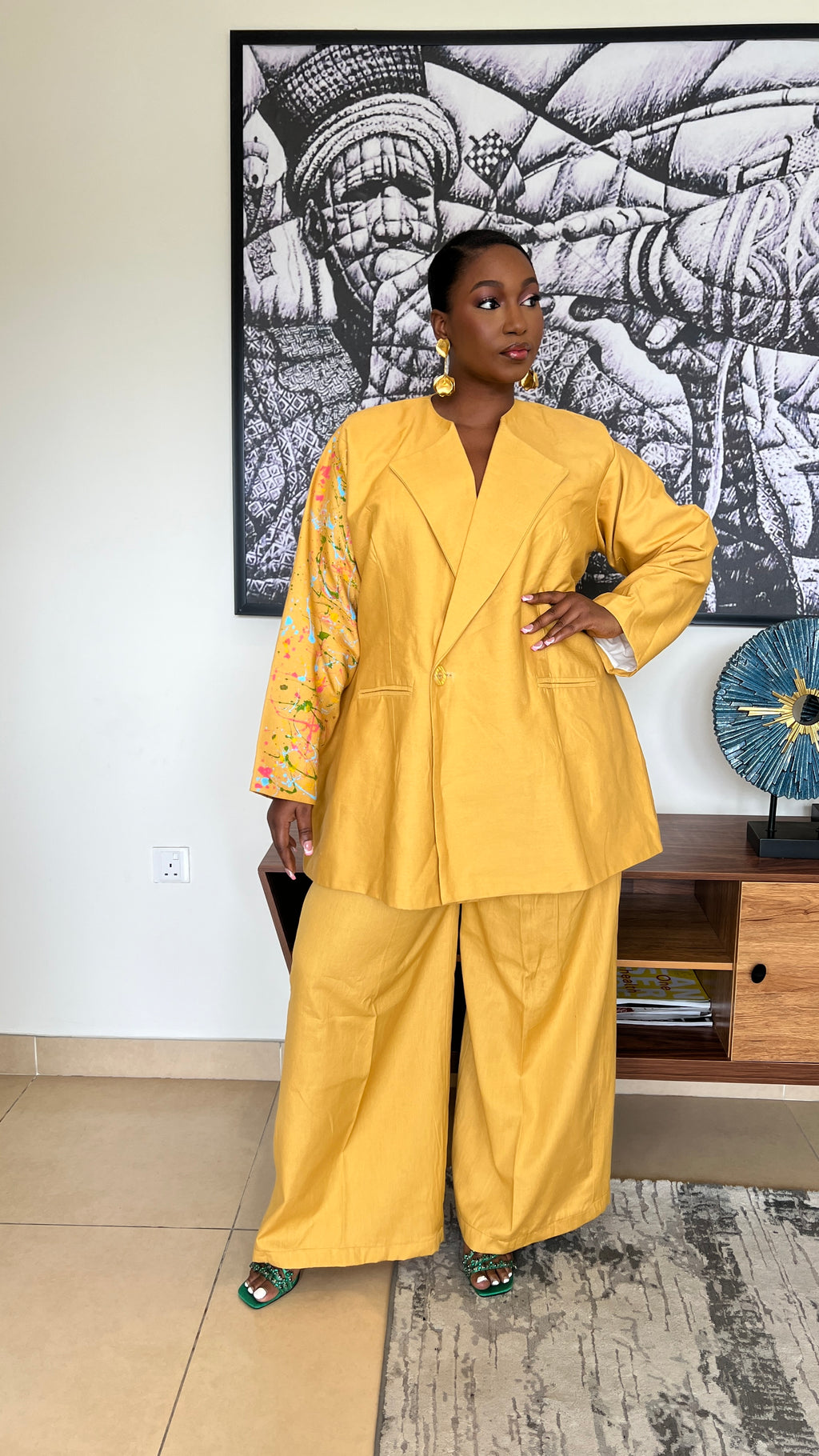 Linen Oversized Blazer Set
