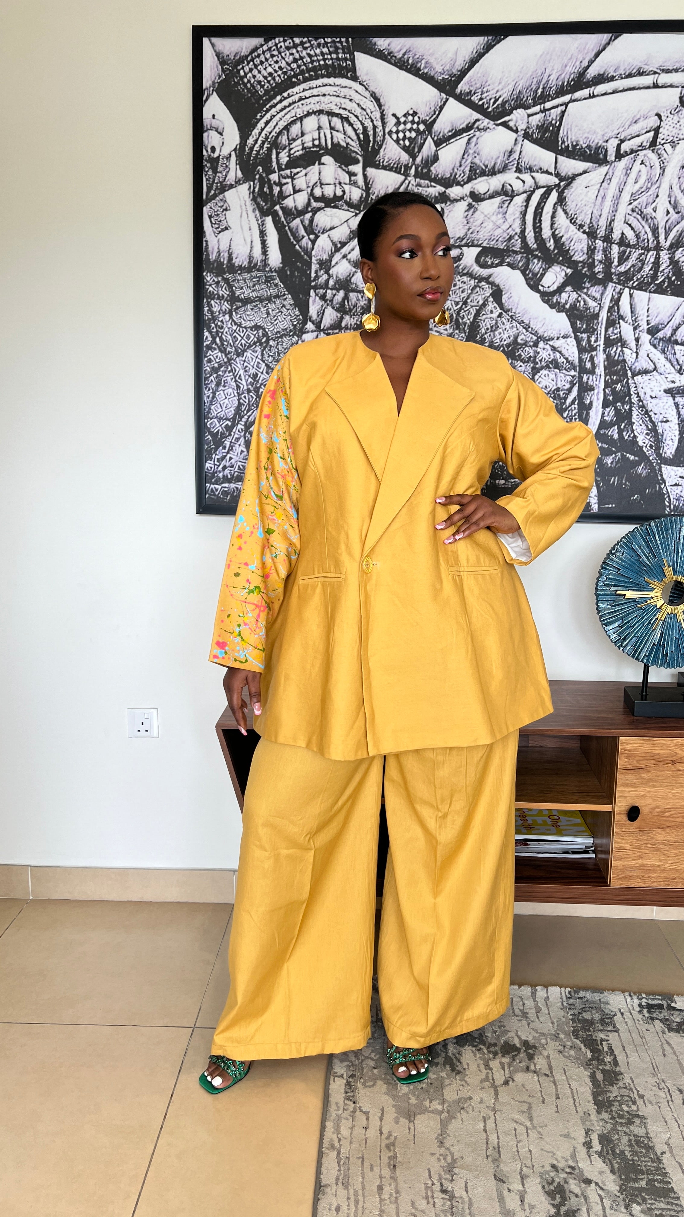 Linen Oversized Blazer Set