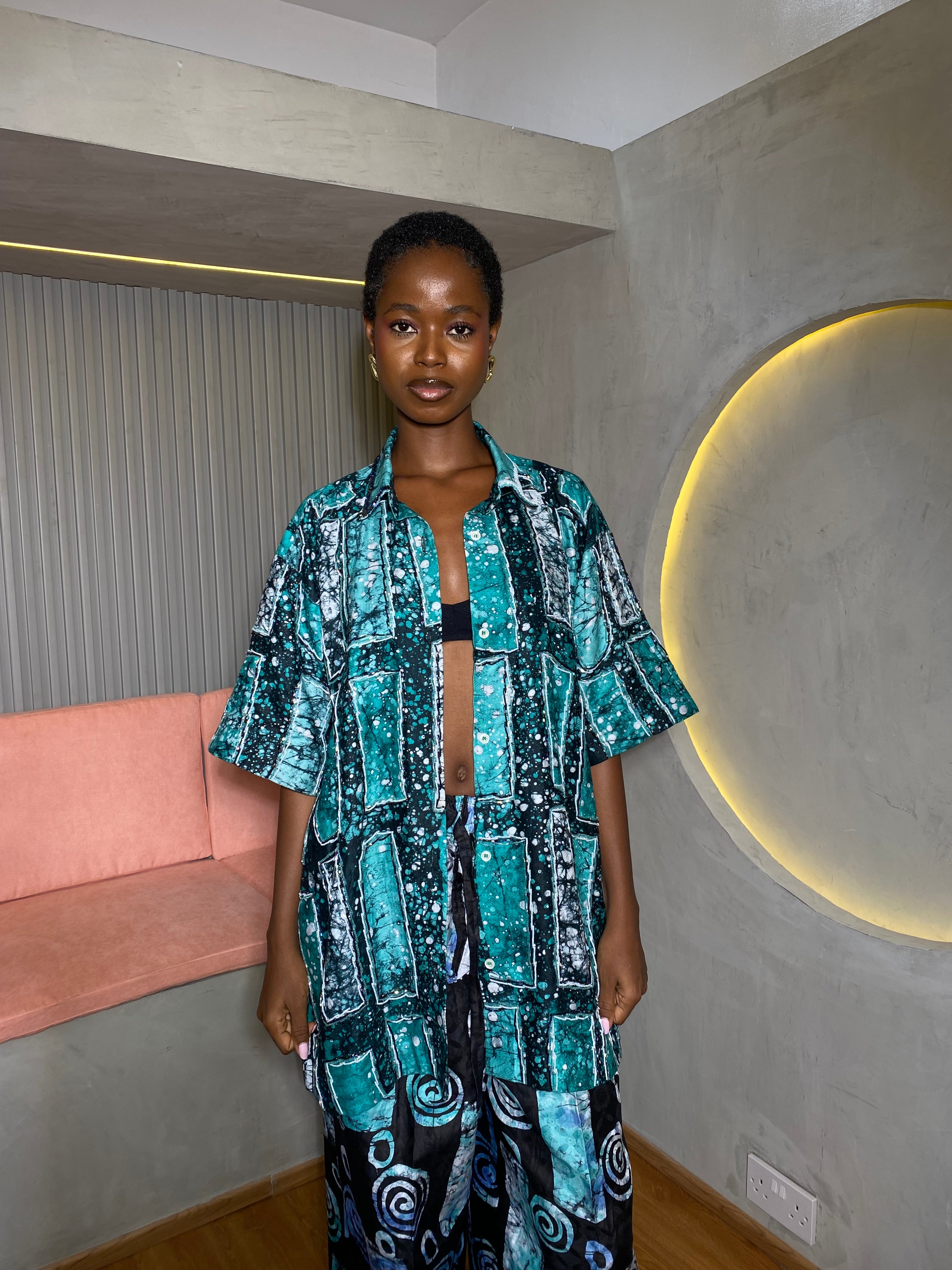 ADIRE BEADED SHIRT