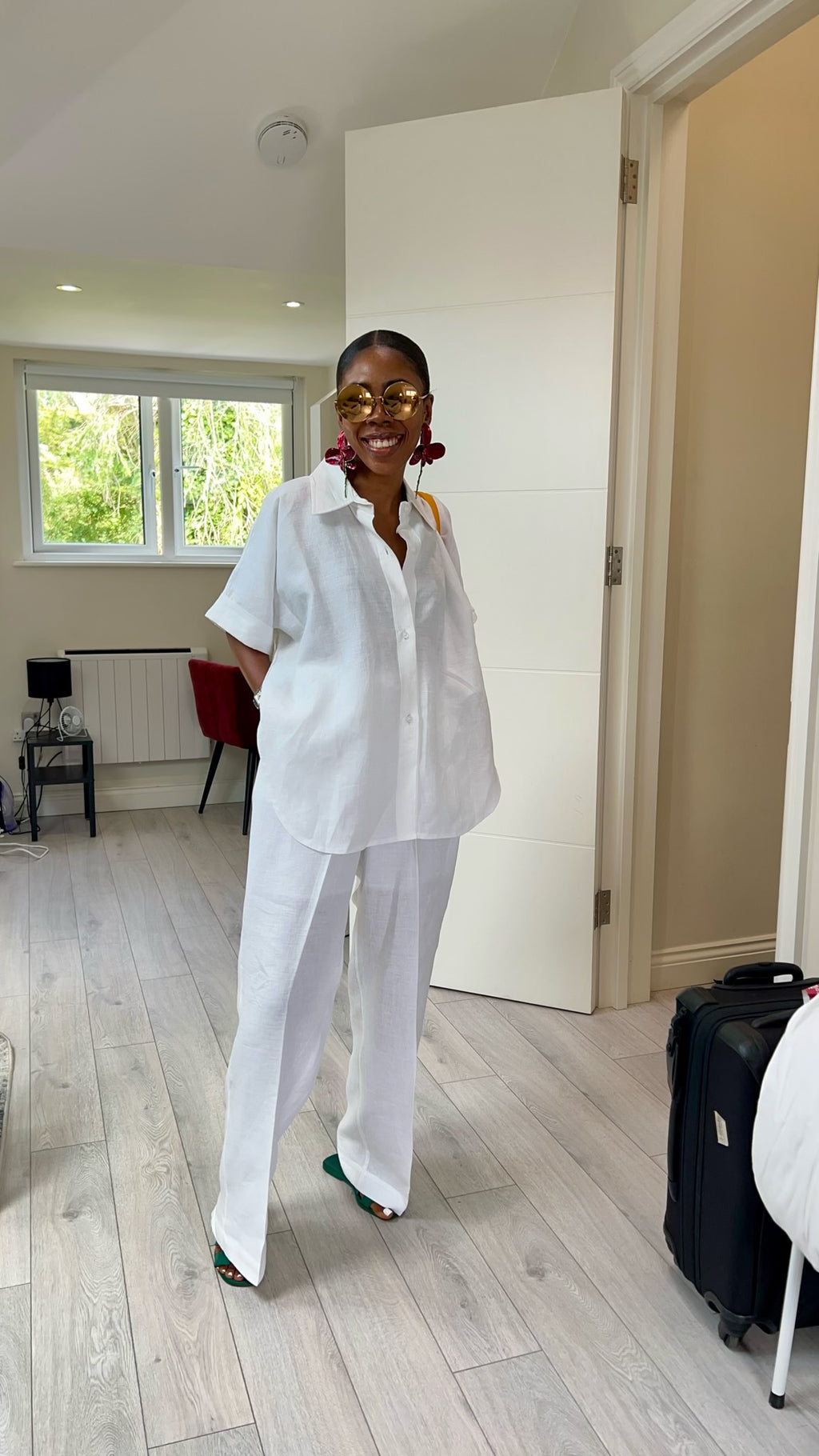 Ruffled Back Pant Set