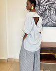 Cowl Back Linen Pant Set