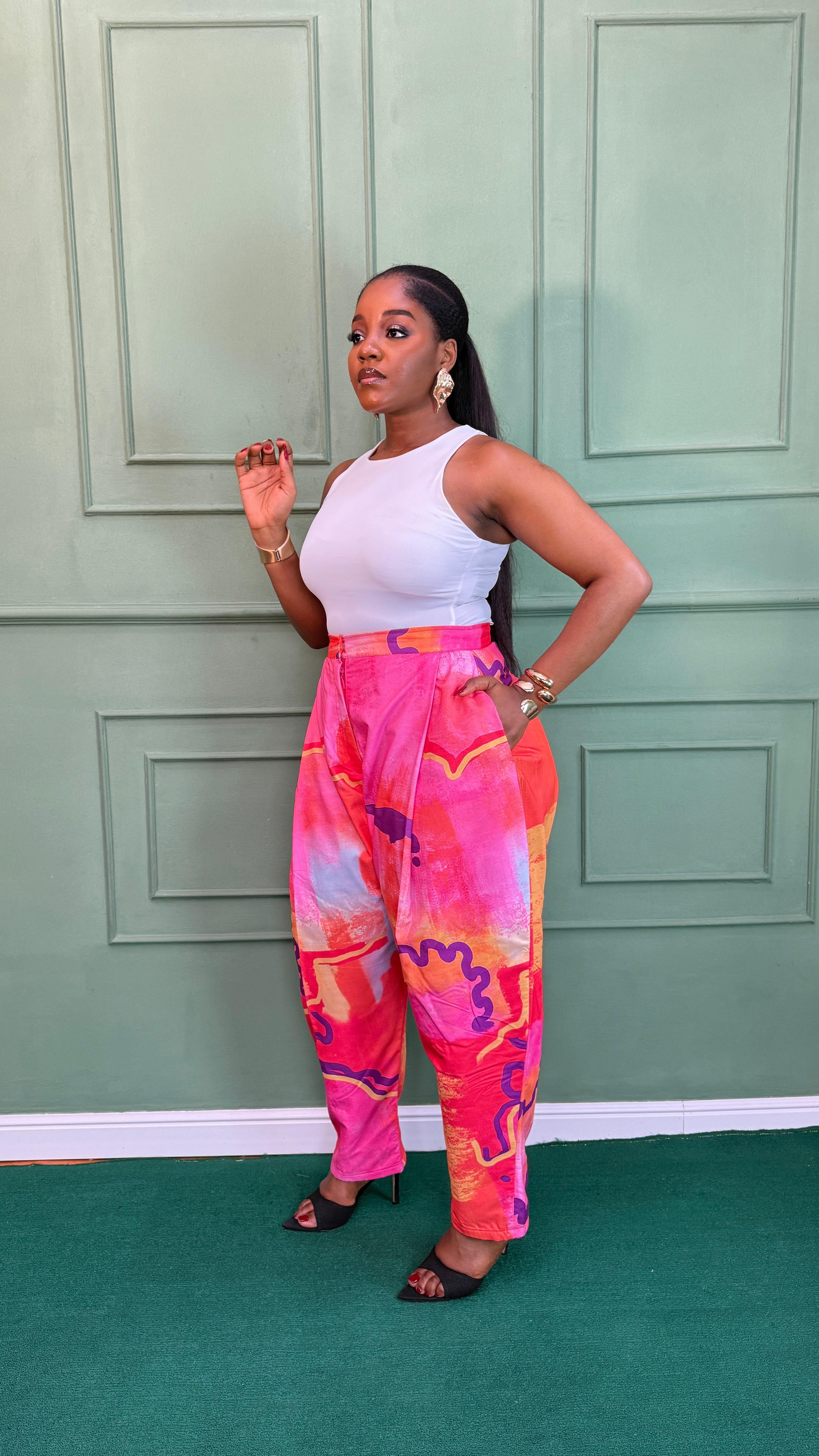 Printed Straight Pants