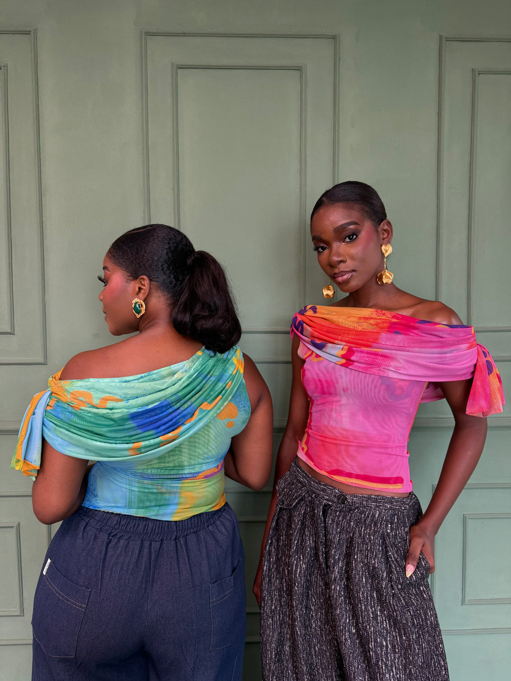 Drop Shoulder Mesh Top