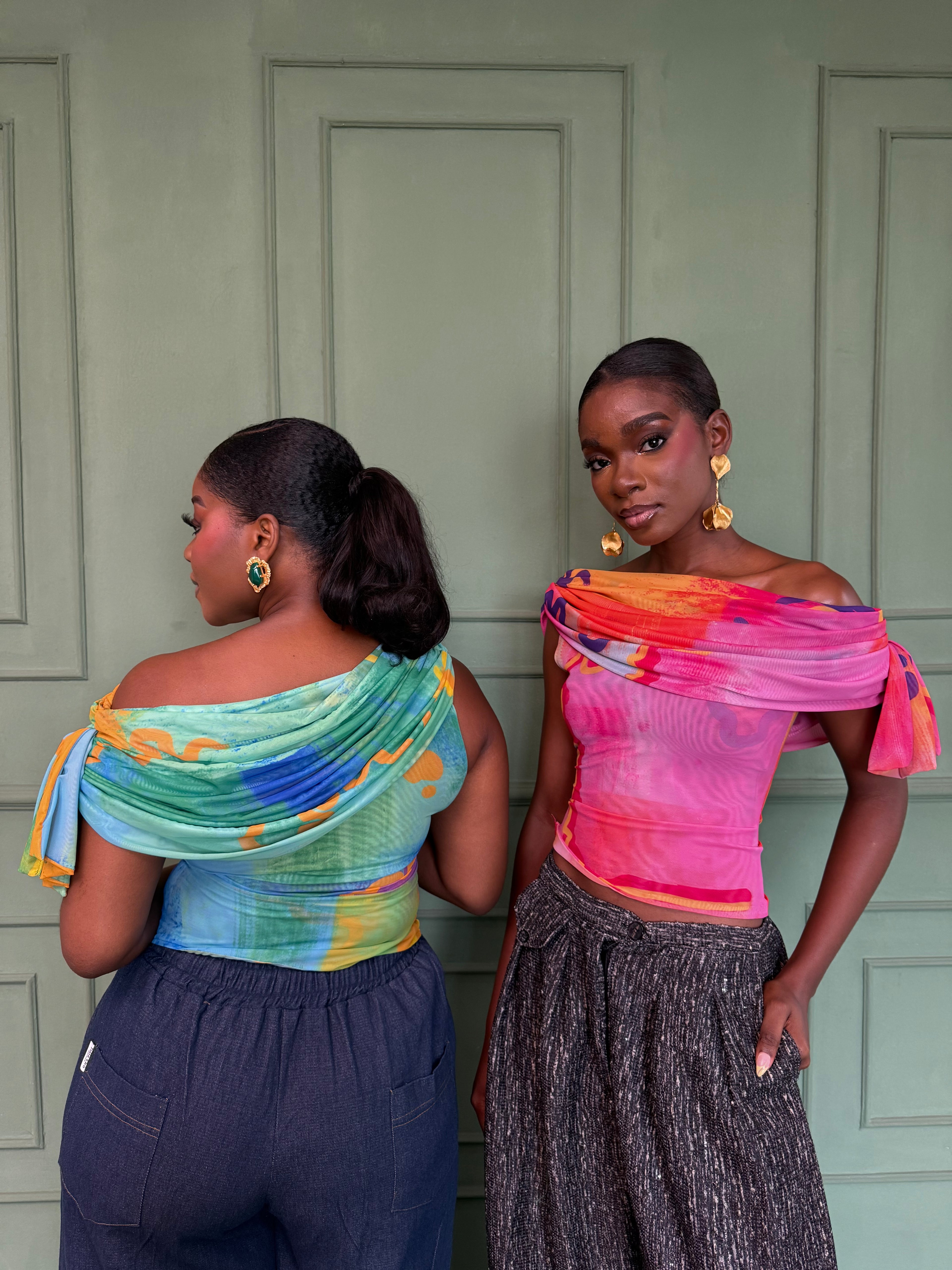 Drop Shoulder Mesh Top
