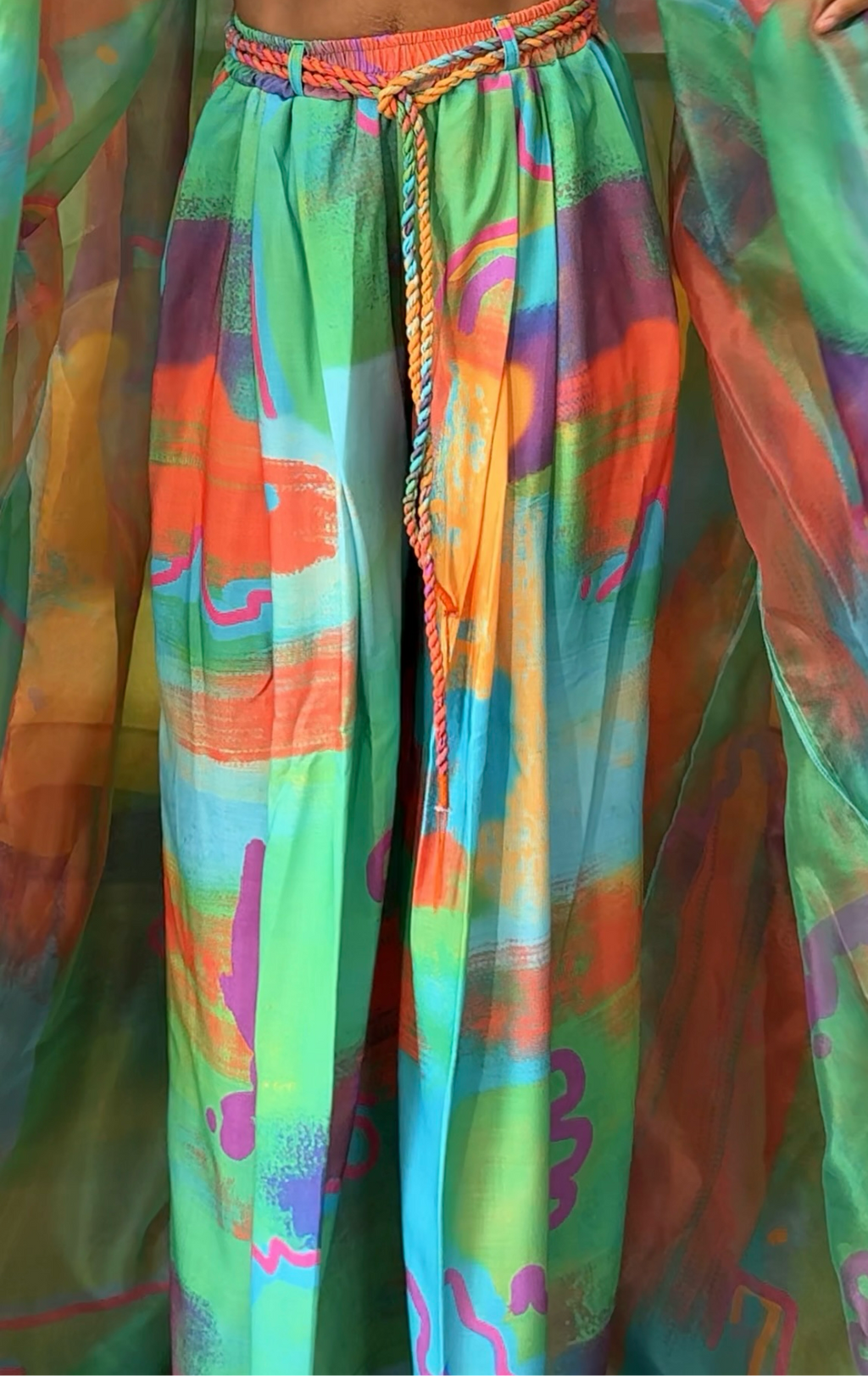 Printed Linen Pants