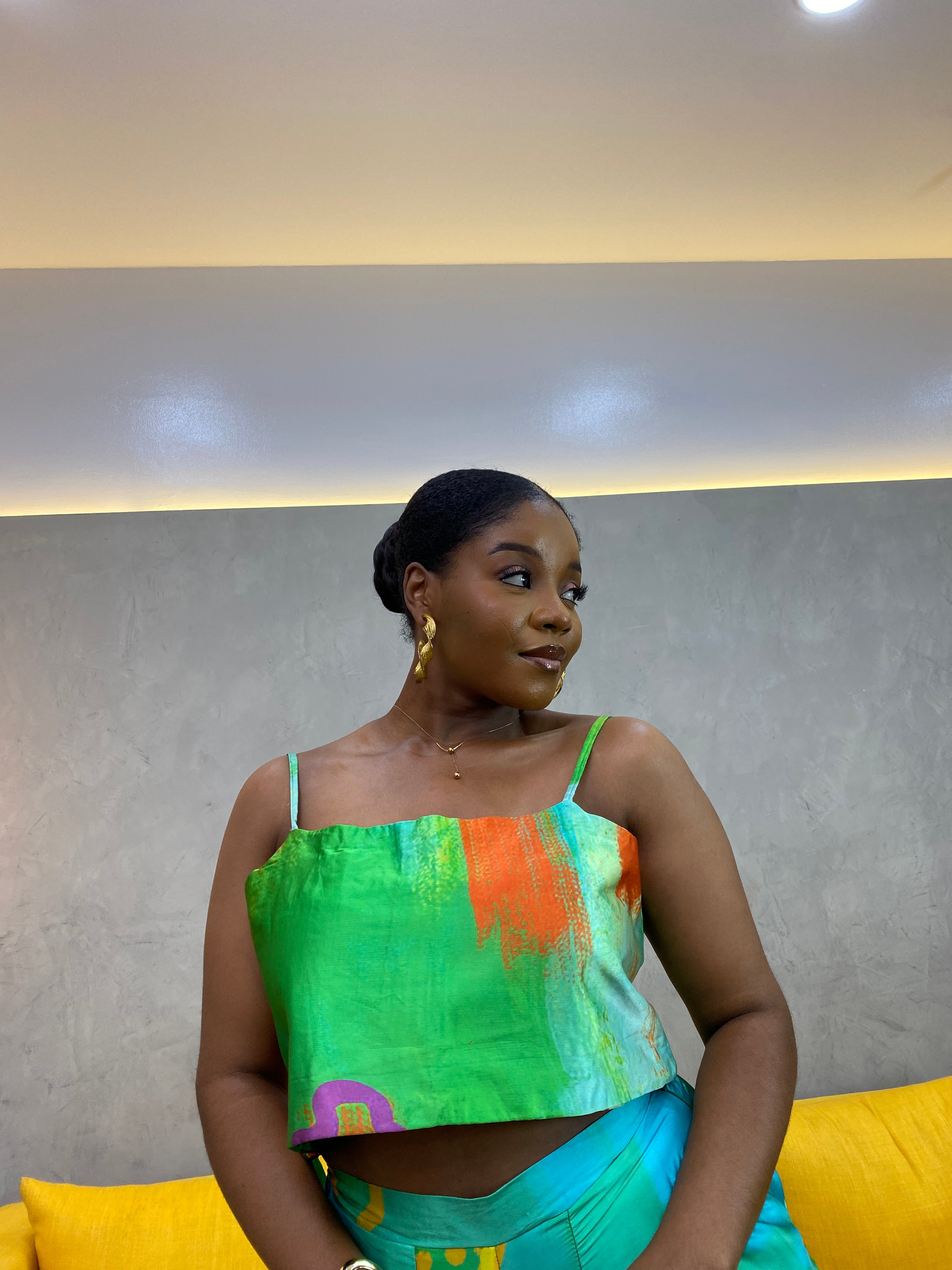 Silk Cropped Boxy Top