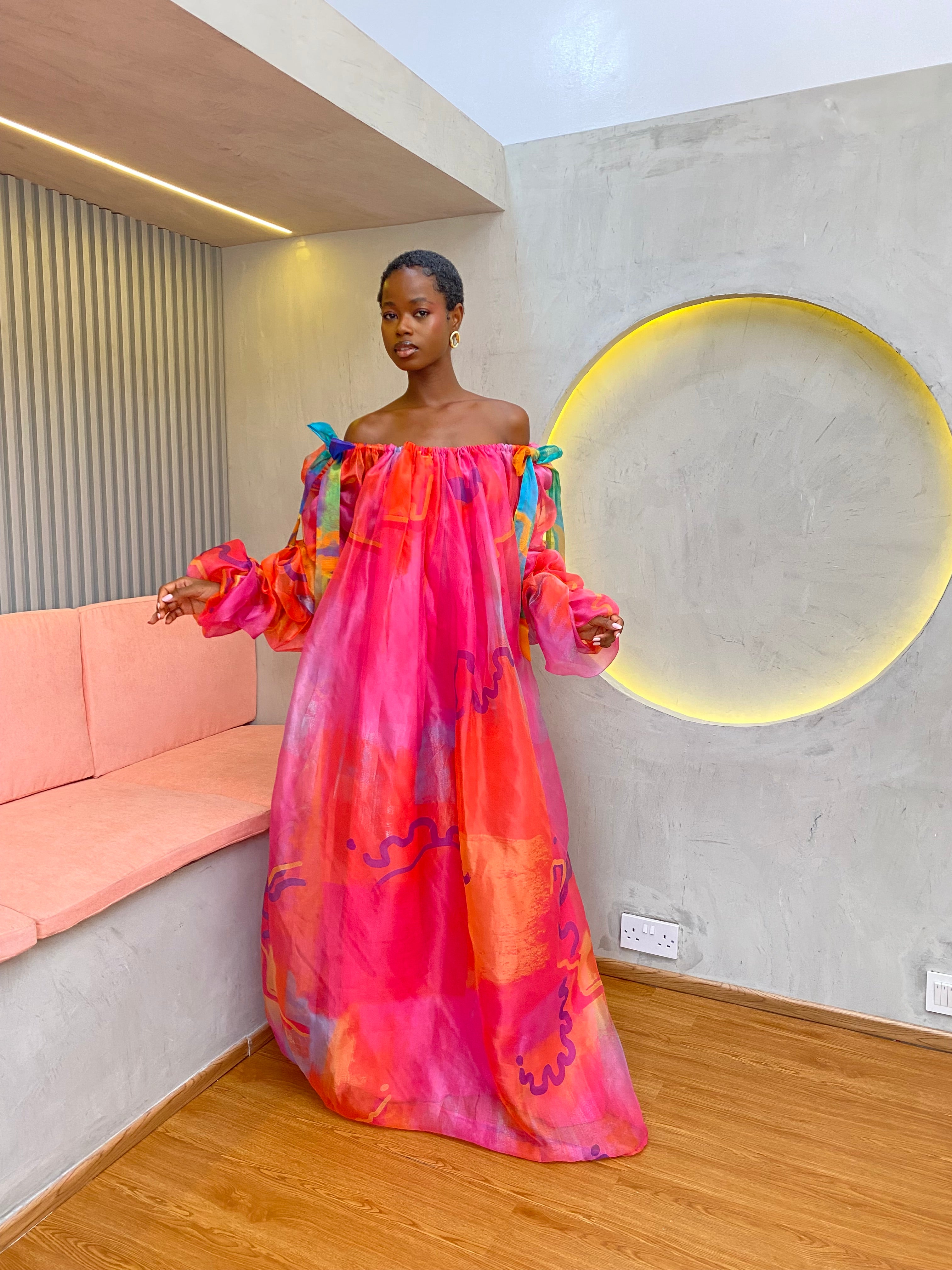 Organza Drop Shoulder Dress