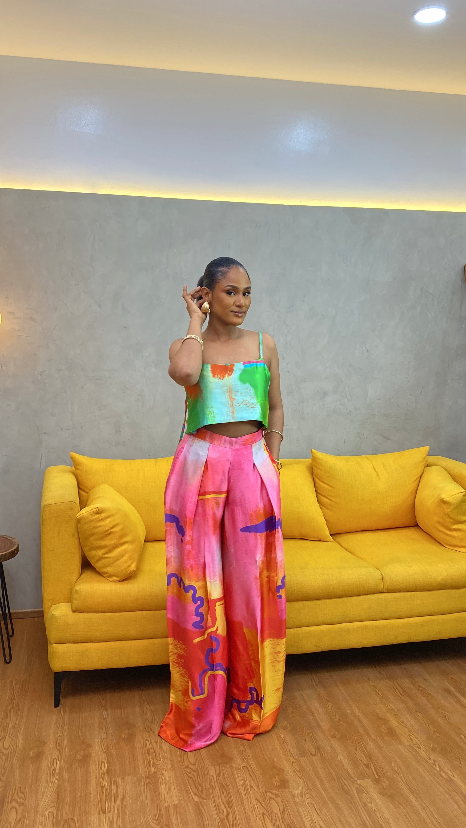 Silk Cropped Boxy Top