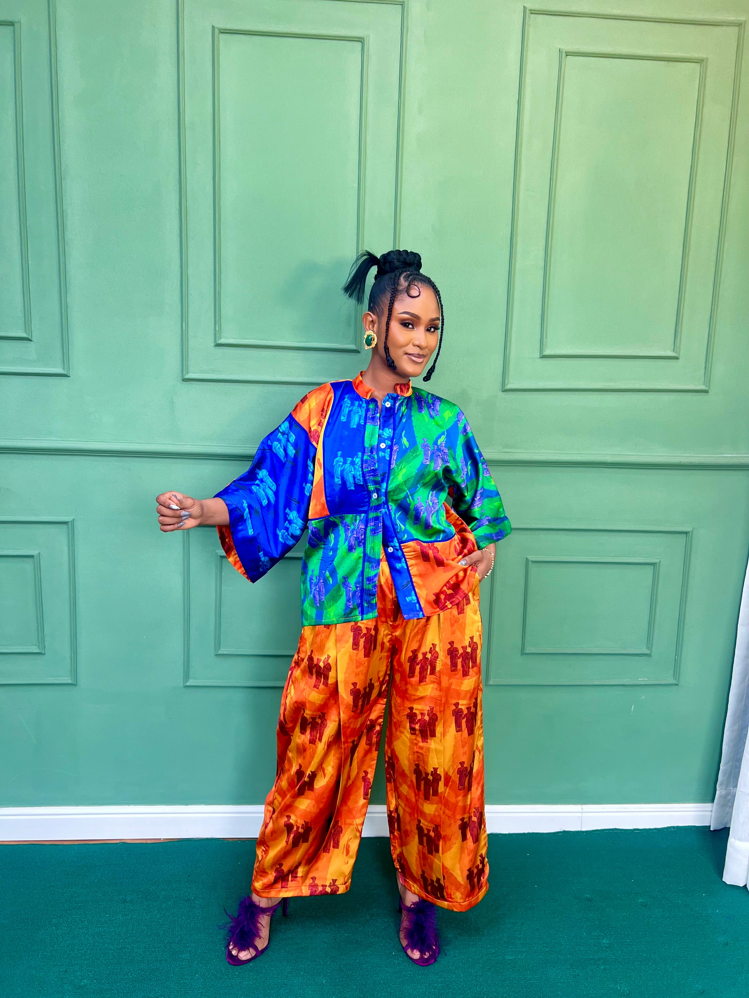 Boxy Silk Structured Set
