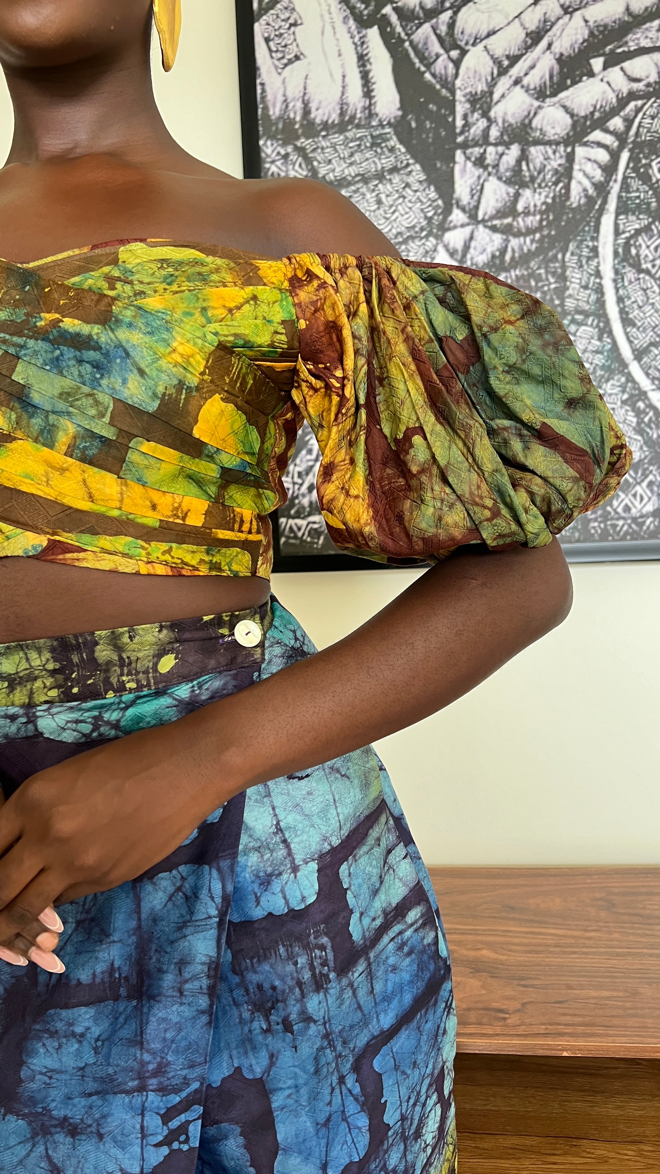 Adire Wrap Skirt Set