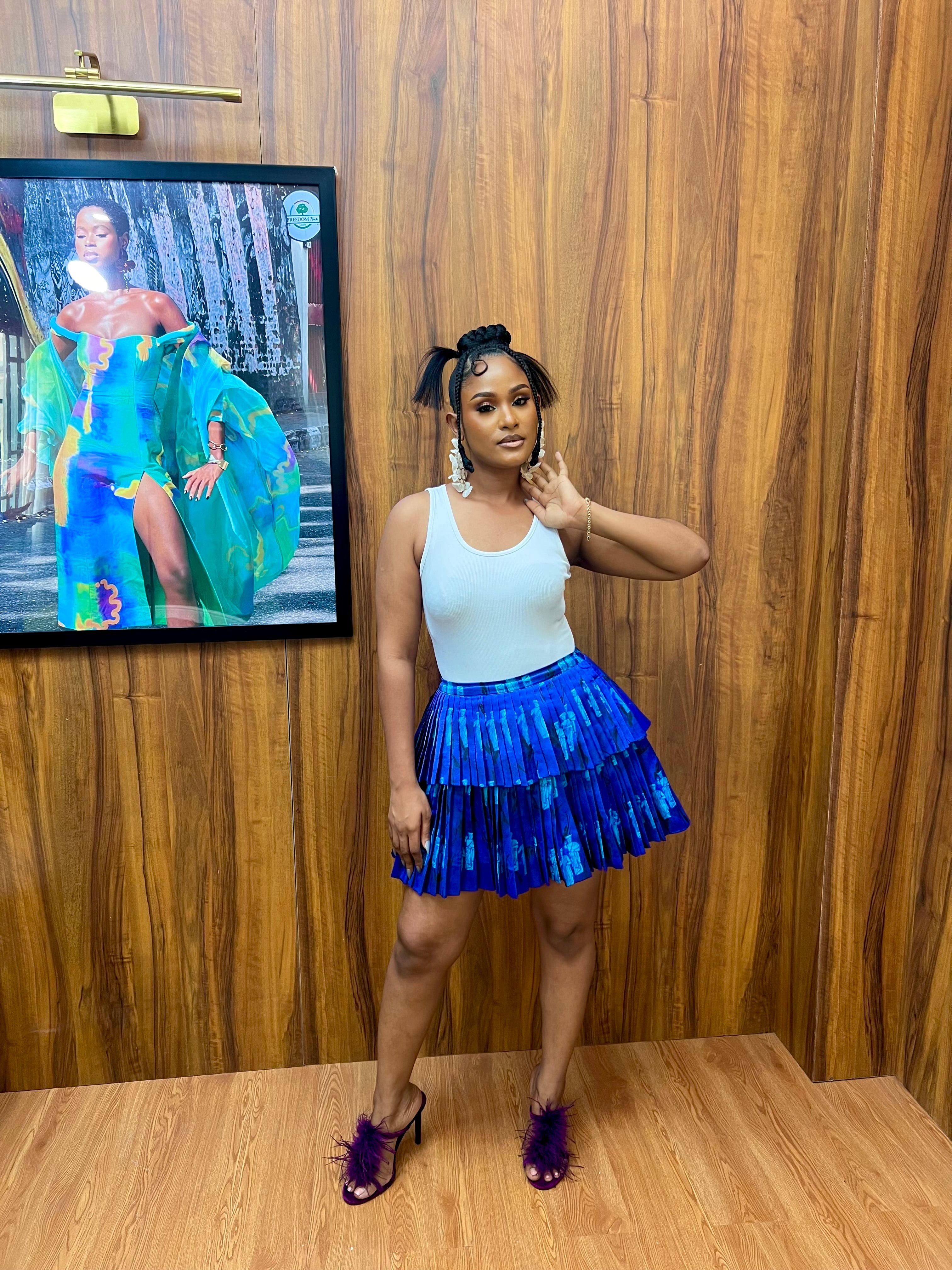 Double Layered Pleated Skirt