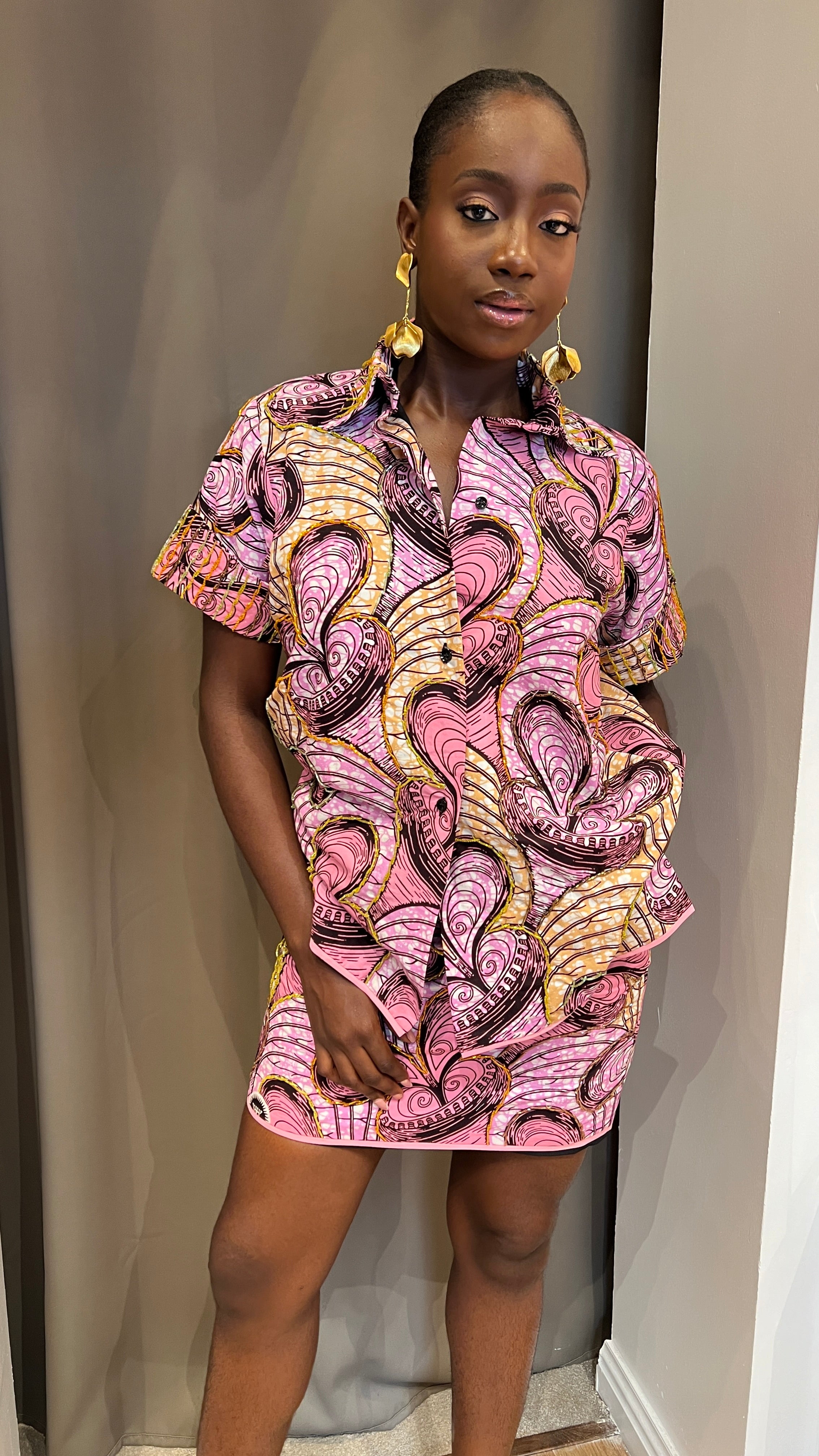 Ankara Beaded Skirt Set