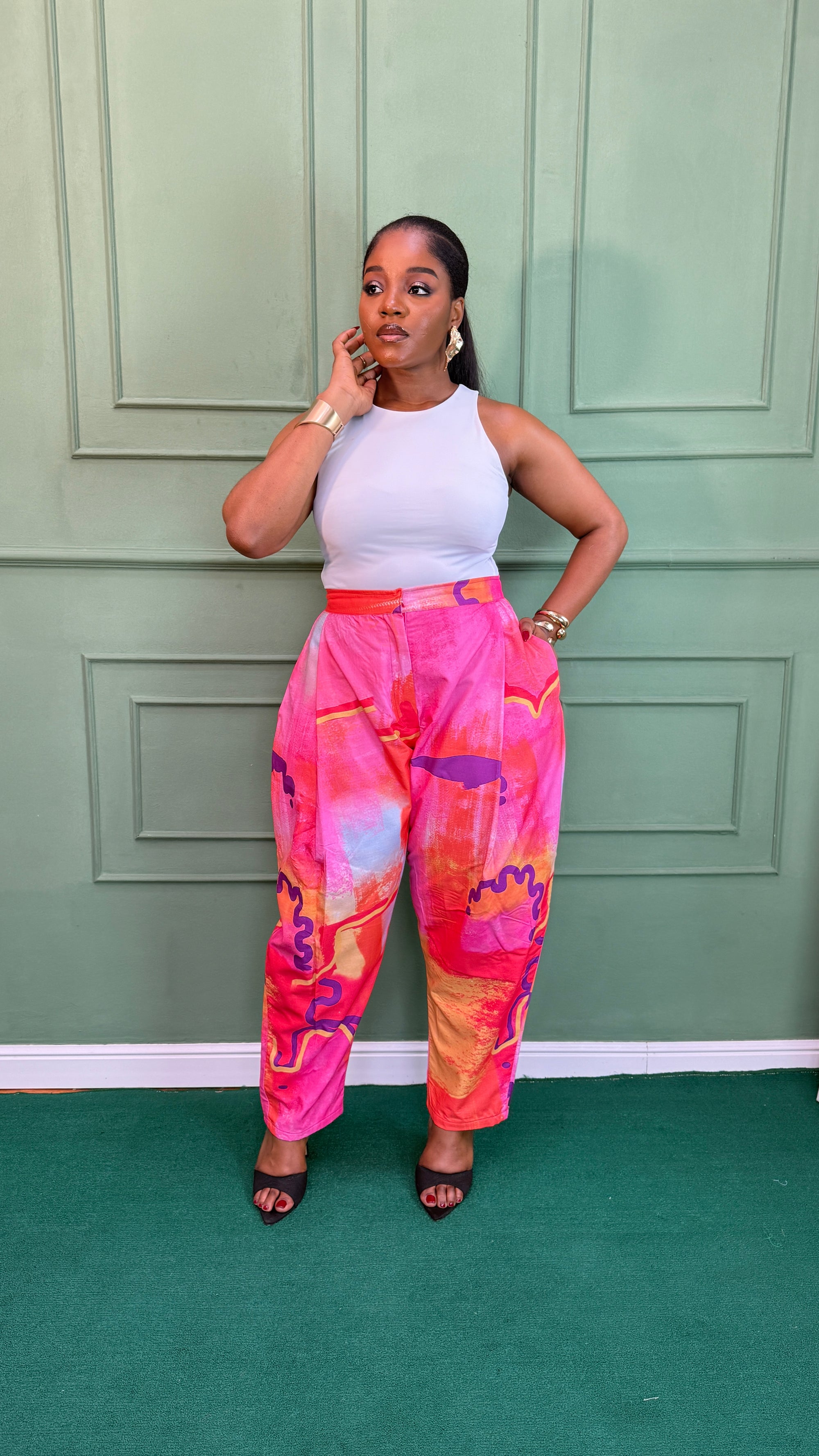 Printed Straight Pants