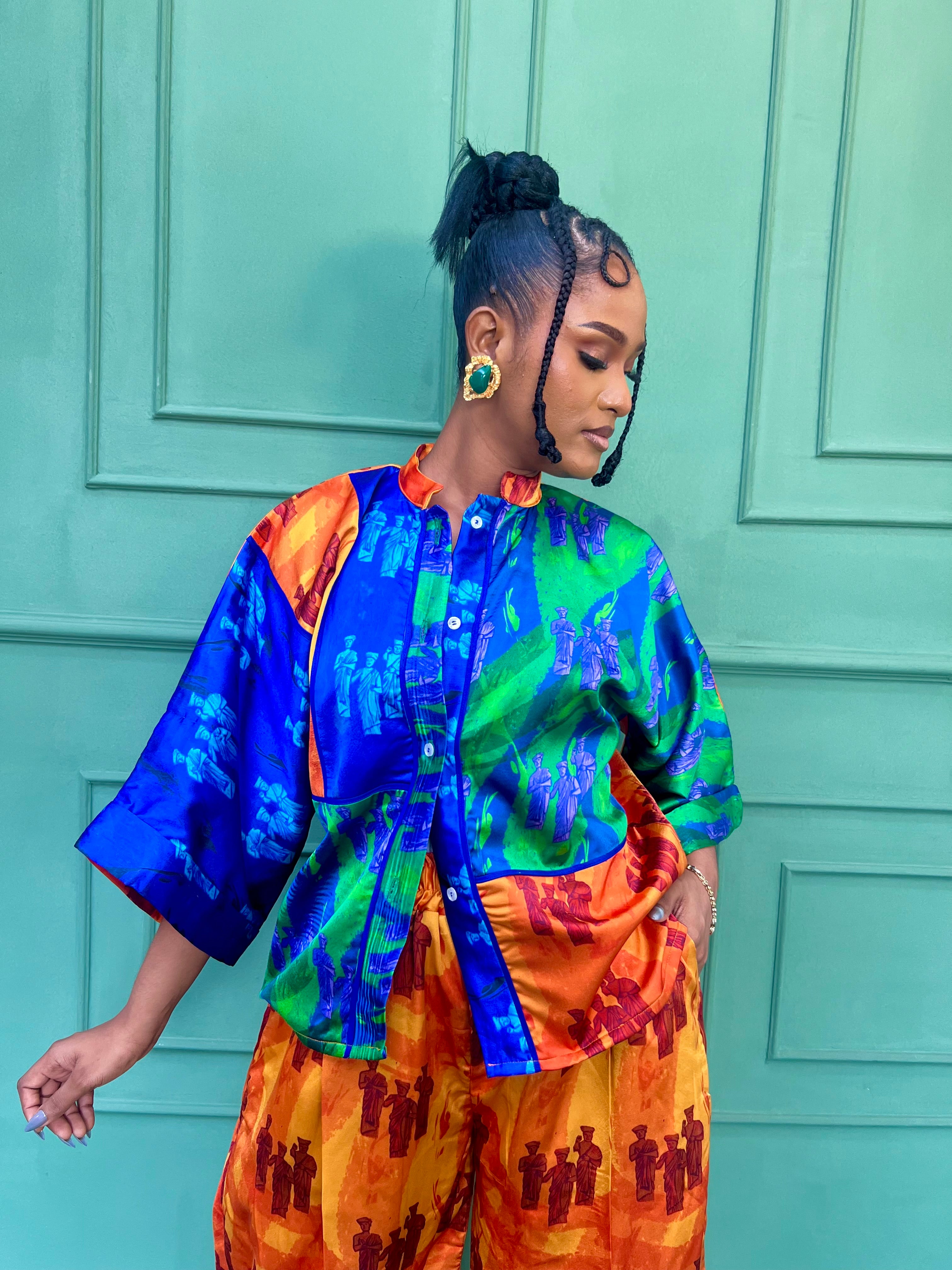 Boxy Silk Structured Set