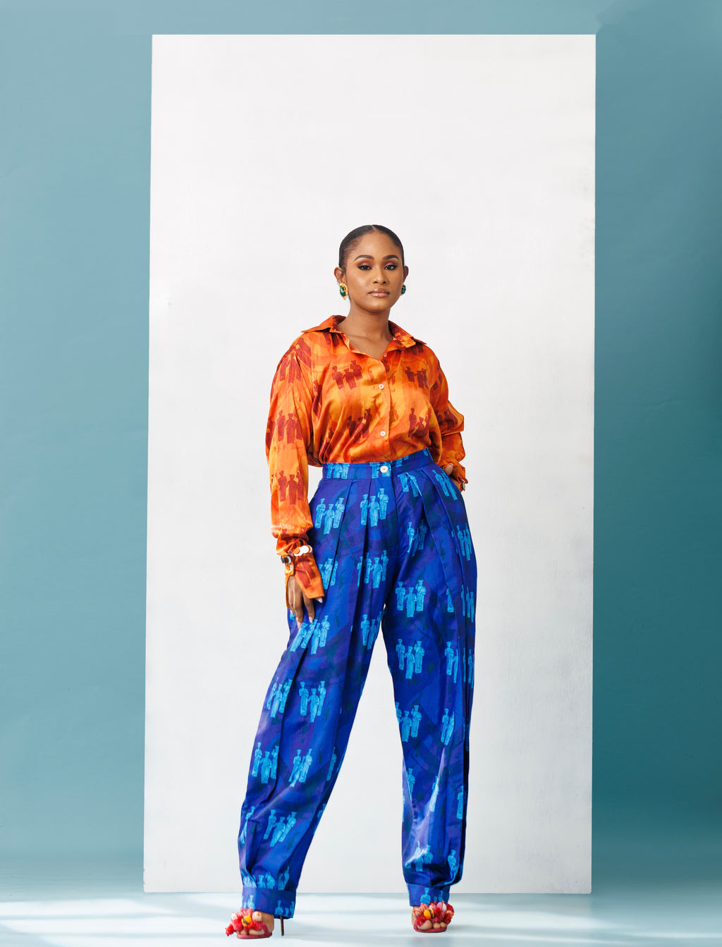 Double-Pleated Barrel Pants